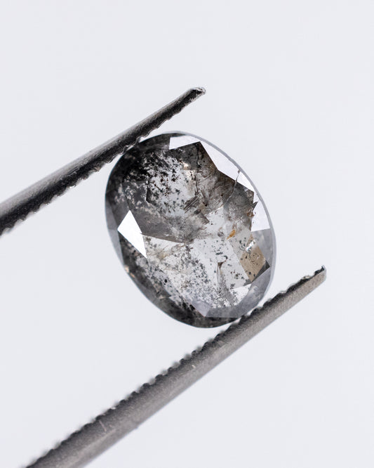 0.90ct Oval Shaped Loose Salt & Pepper Diamond