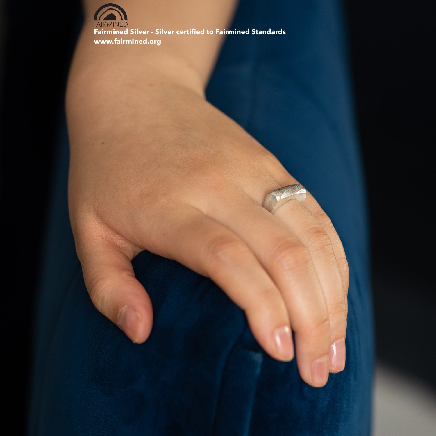 Brushed Signet Ring in Fairmined Silver - Malleable Jewellers