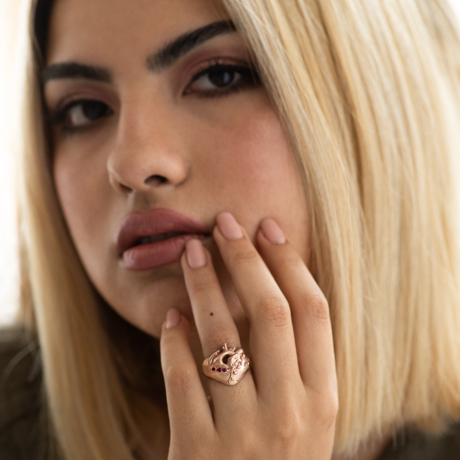 Heart Kimberlite Ring in Rose Gold - Malleable Jewellers