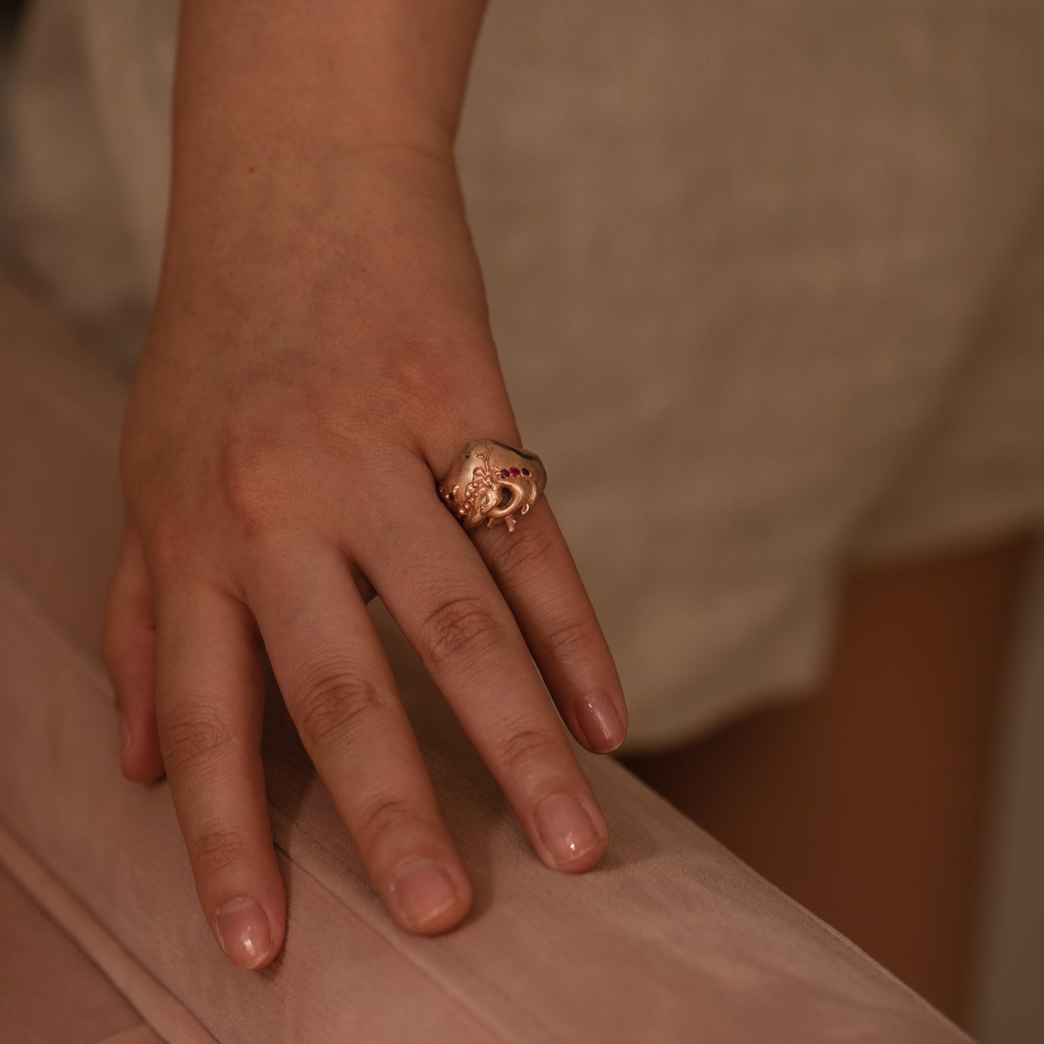 Heart Kimberlite Ring in Rose Gold - Malleable Jewellers