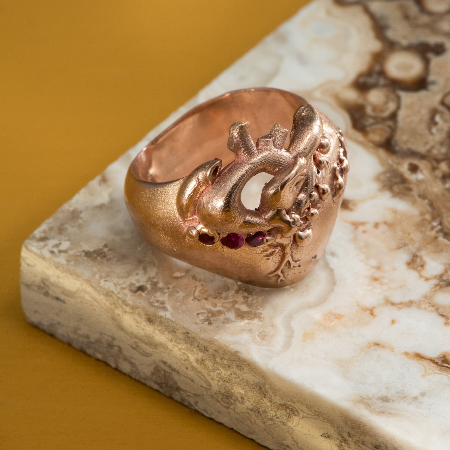 Heart Kimberlite Ring in Rose Gold - Malleable Jewellers