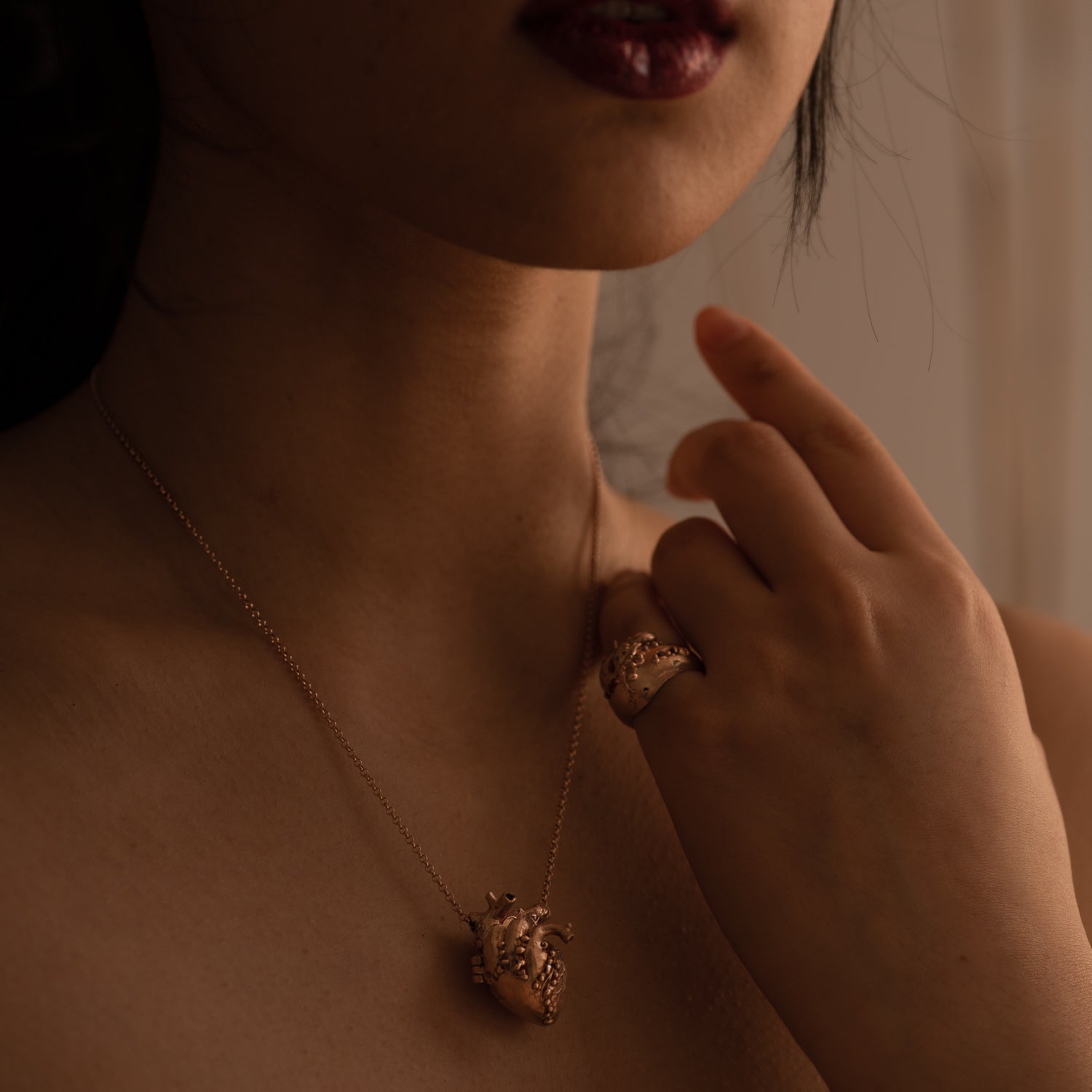 Heart Kimberlite Ring in Rose Gold - Malleable Jewellers