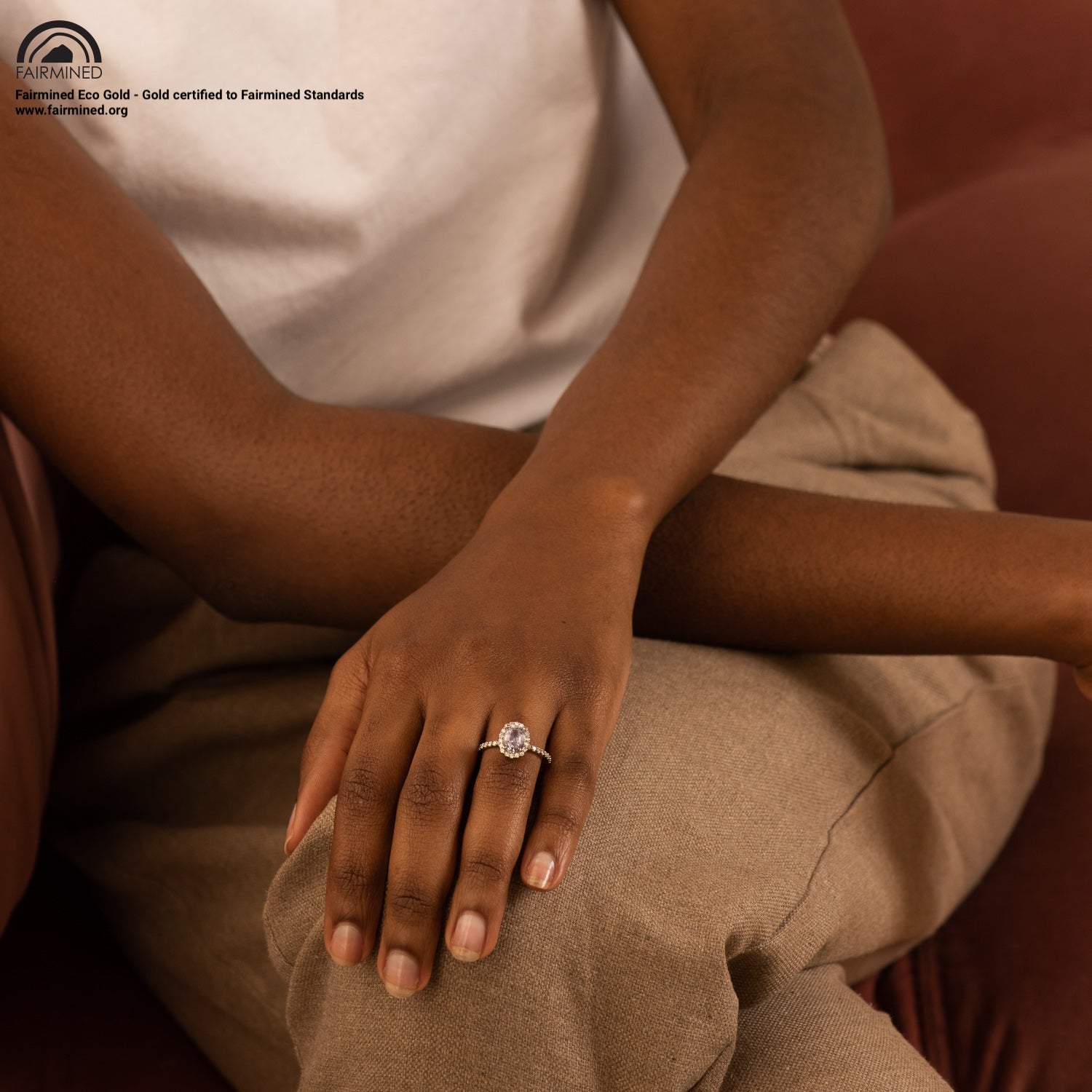 Lavender Halo Ring - Malleable Jewellers