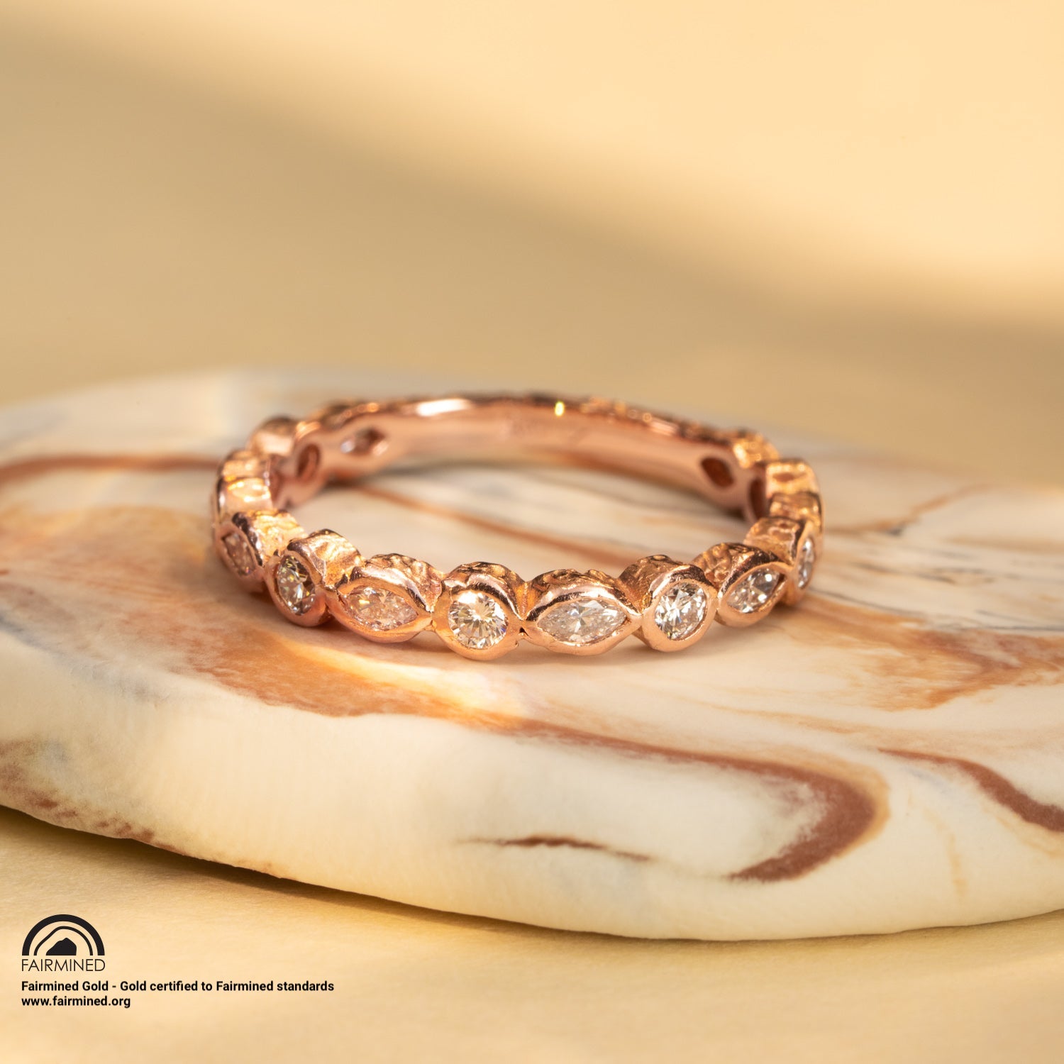 Marquise Eternity Ring in Rose Gold - Malleable Jewellers