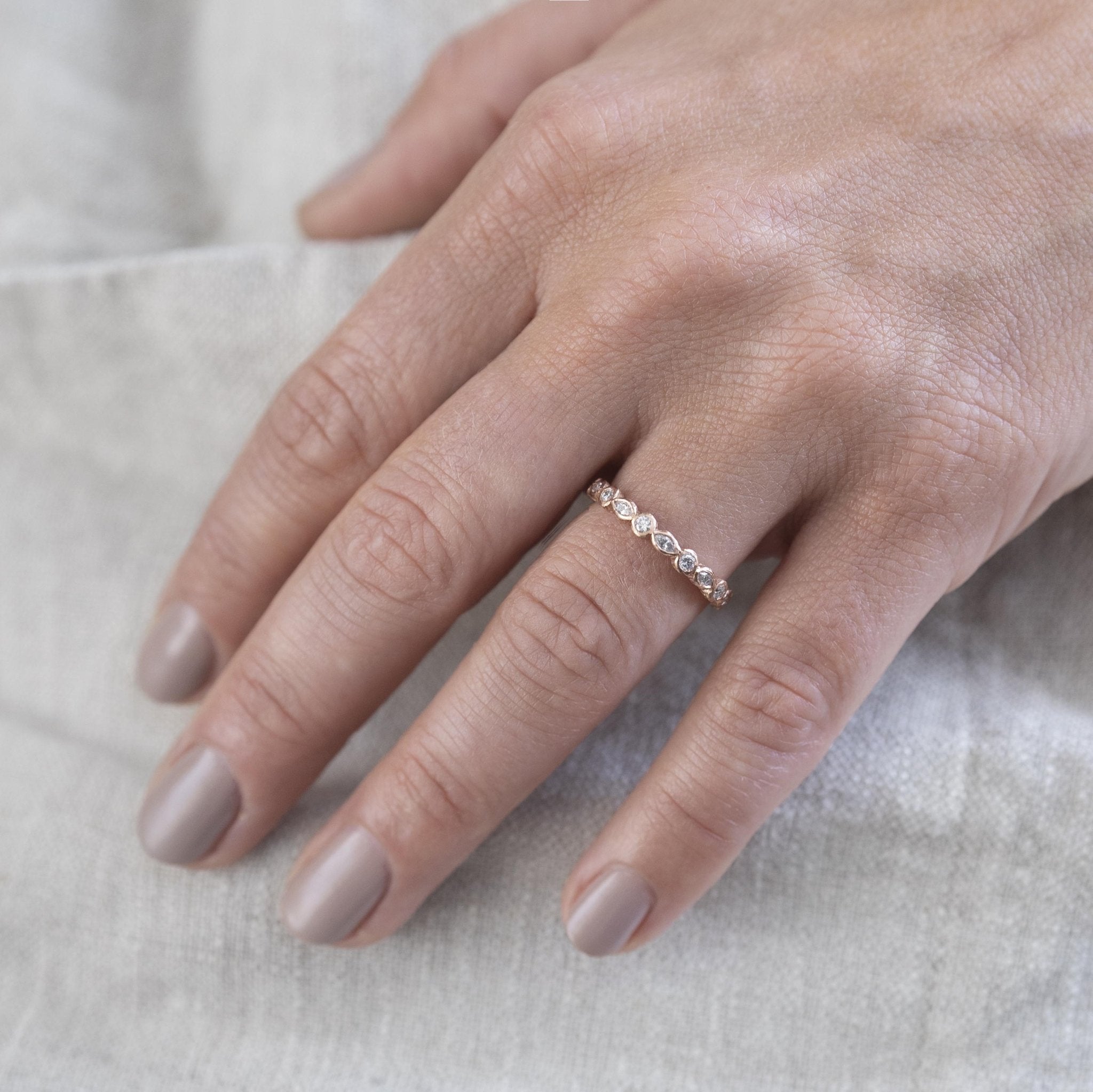 Marquise Eternity Ring in Rose Gold - Malleable Jewellers