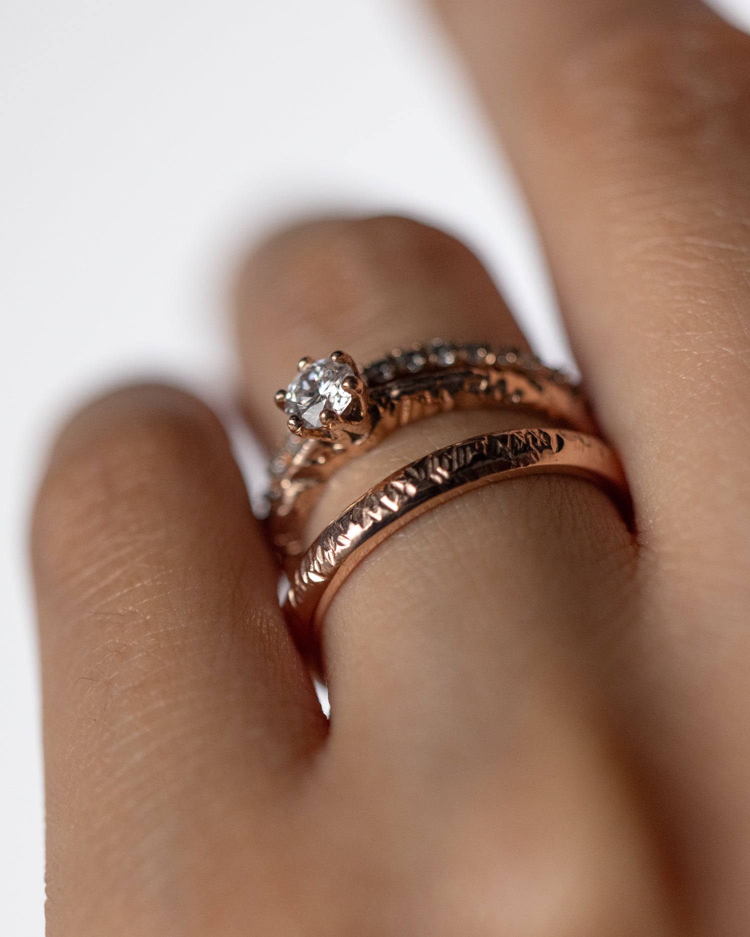 Molten Solitaire in Rose Gold - Malleable Jewellers