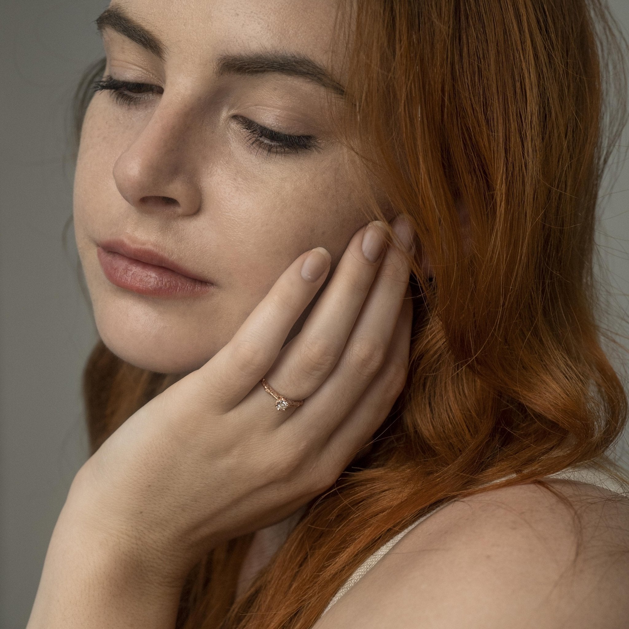 Molten Solitaire in Rose Gold - Malleable Jewellers