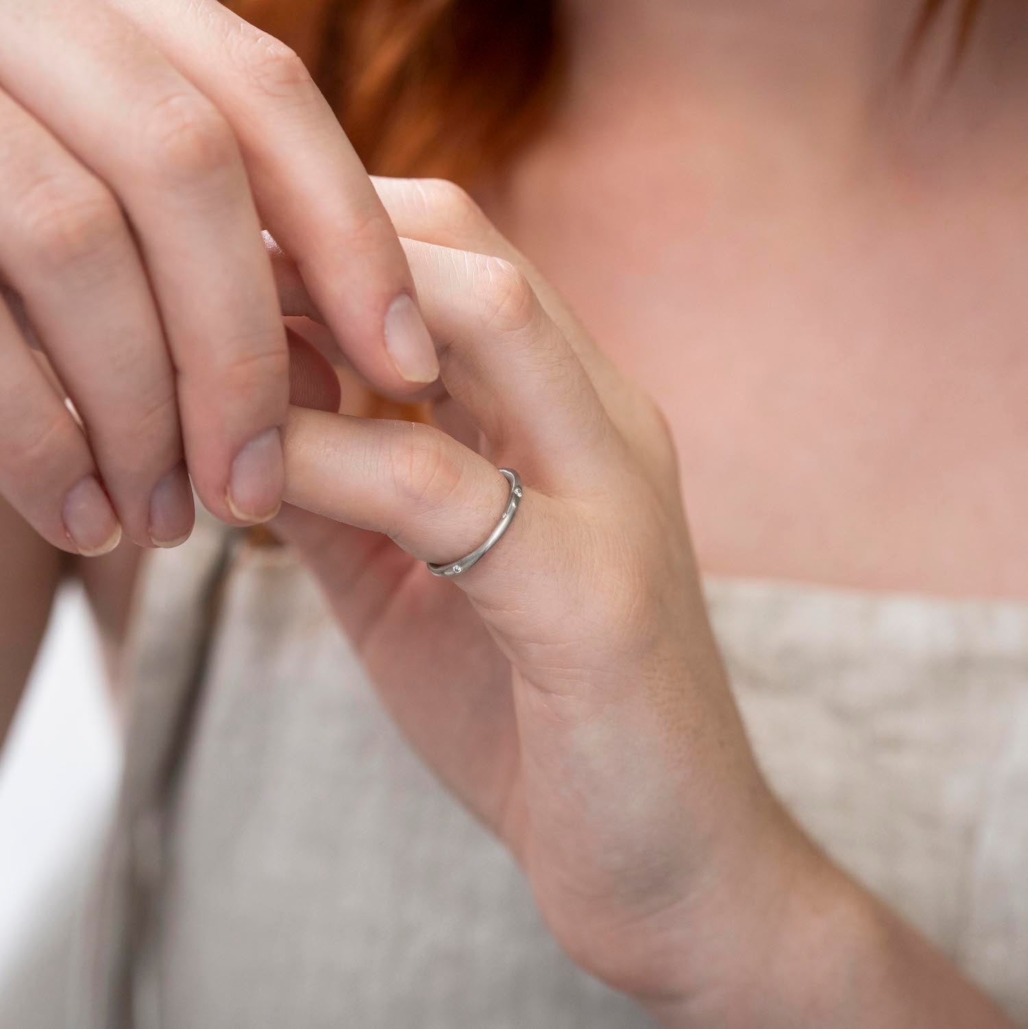 Organic Star Ring in White Gold - Malleable Jewellers