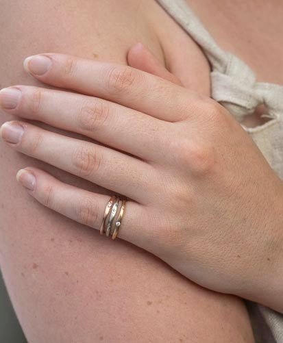 Organic Star Ring Trio - Malleable Jewellers