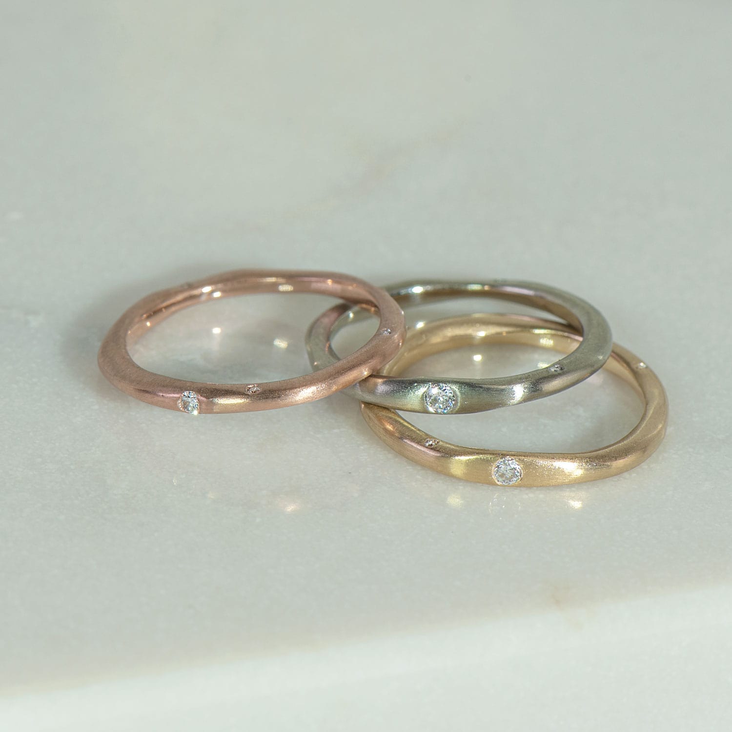 Organic Star Ring Trio - Malleable Jewellers