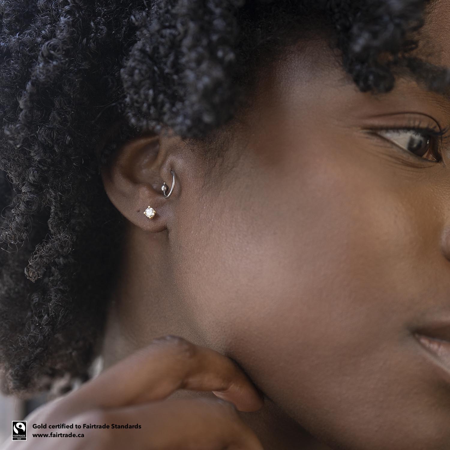 Recycled Diamond Baroque Studs with Fairtrade Certified Gold - Malleable Jewellers
