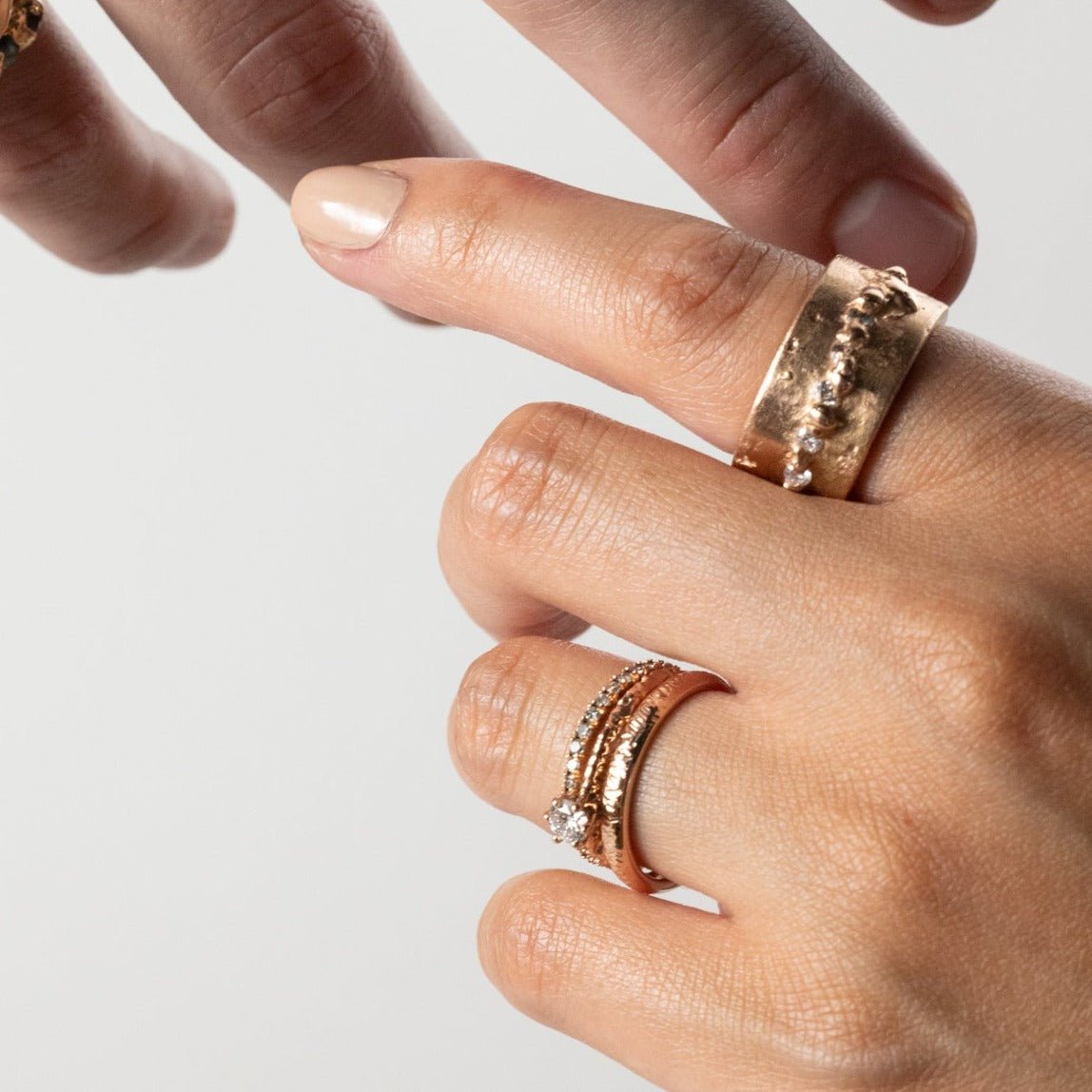 Speckled Diamond Eternity Band in Fairmined Gold - Malleable Jewellers