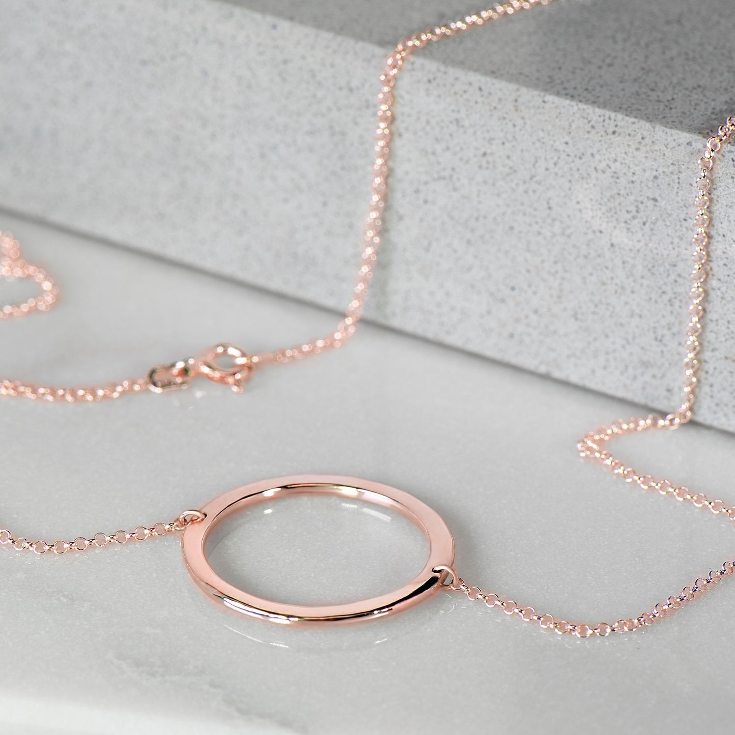 Circular Polished Necklace in Recycled Rose Gold