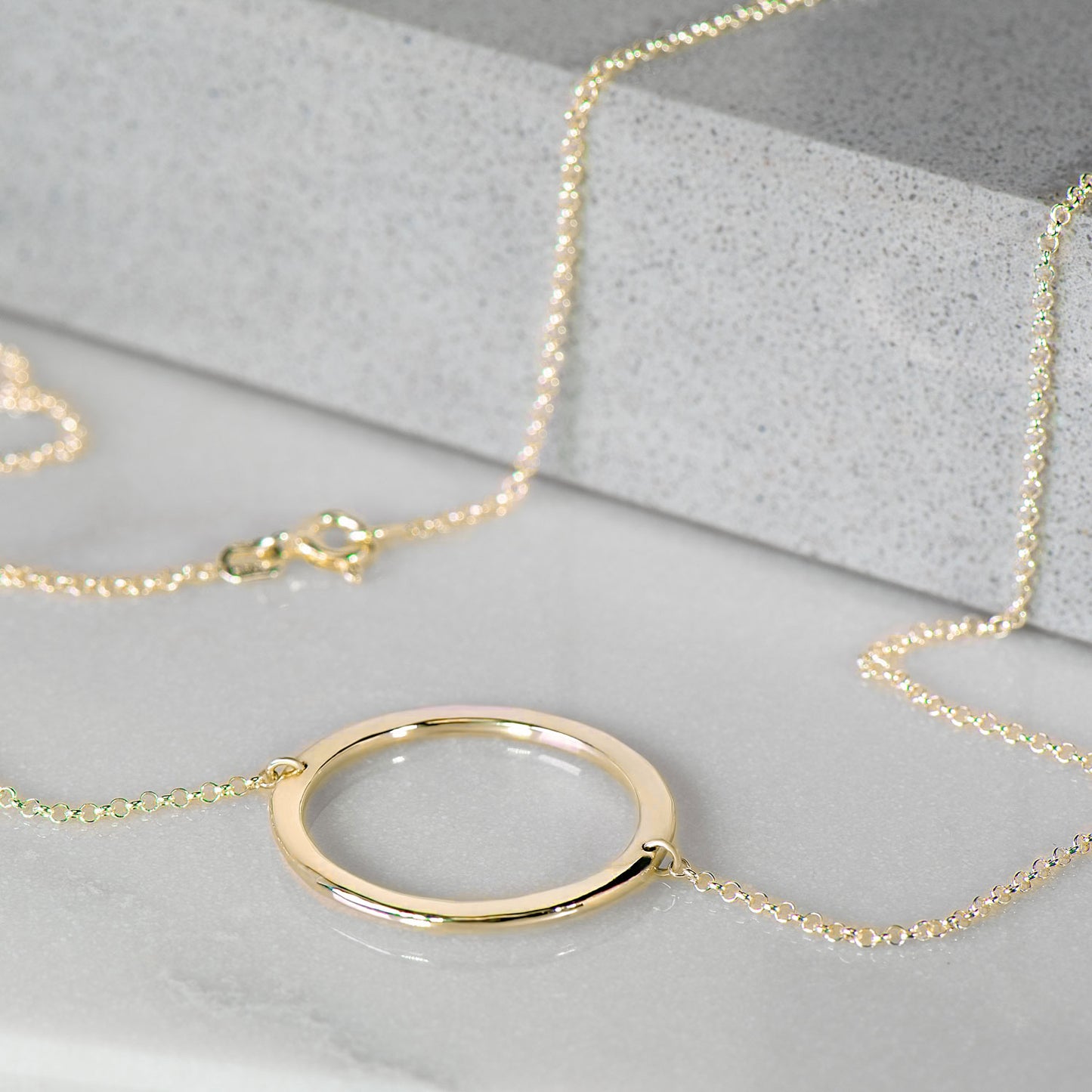 Circular Polished Necklace in Recycled Yellow Gold