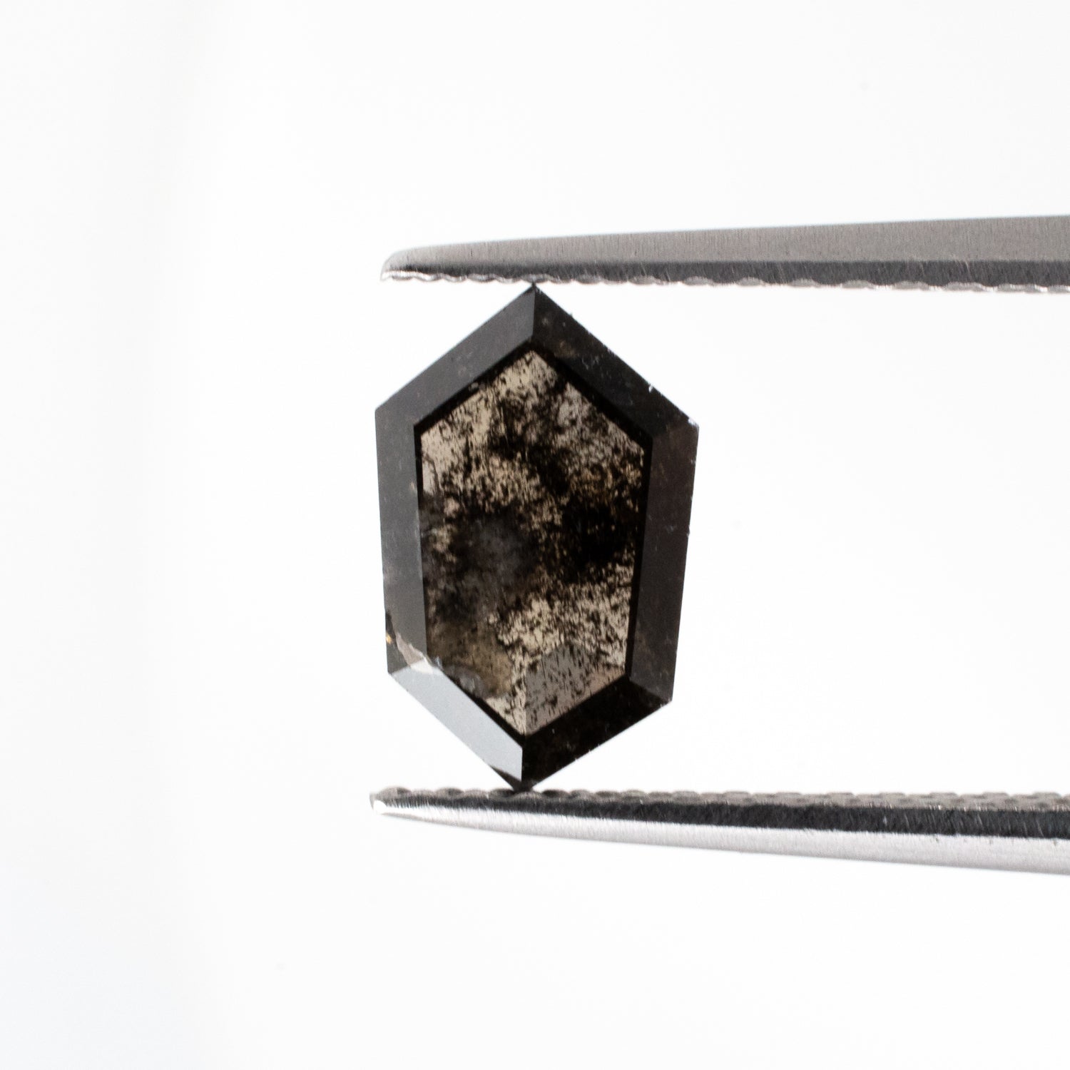 0.86ct Tapered Hexagon Shaped Loose Salt & Pepper Diamond - Malleable Jewellers
