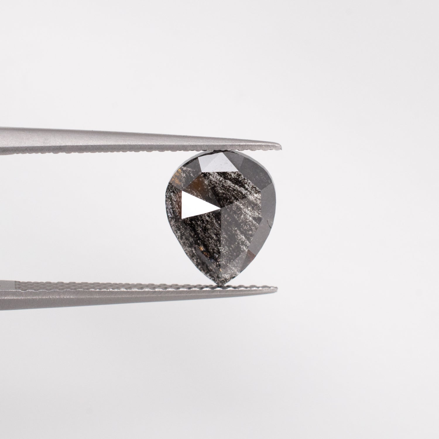 1.55ct Pear Shaped Loose Salt & Pepper Diamond - Malleable Jewellers