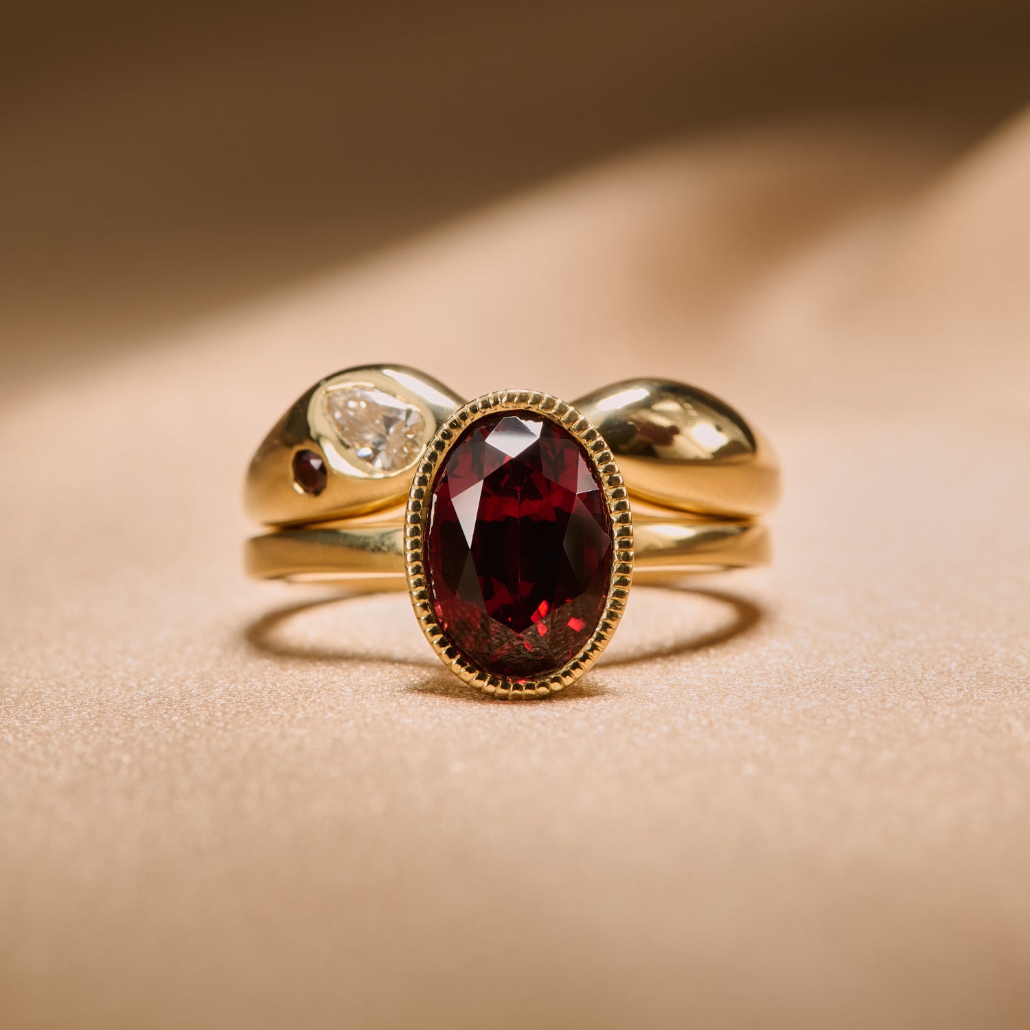 Crimson Diamond Cloud Ring