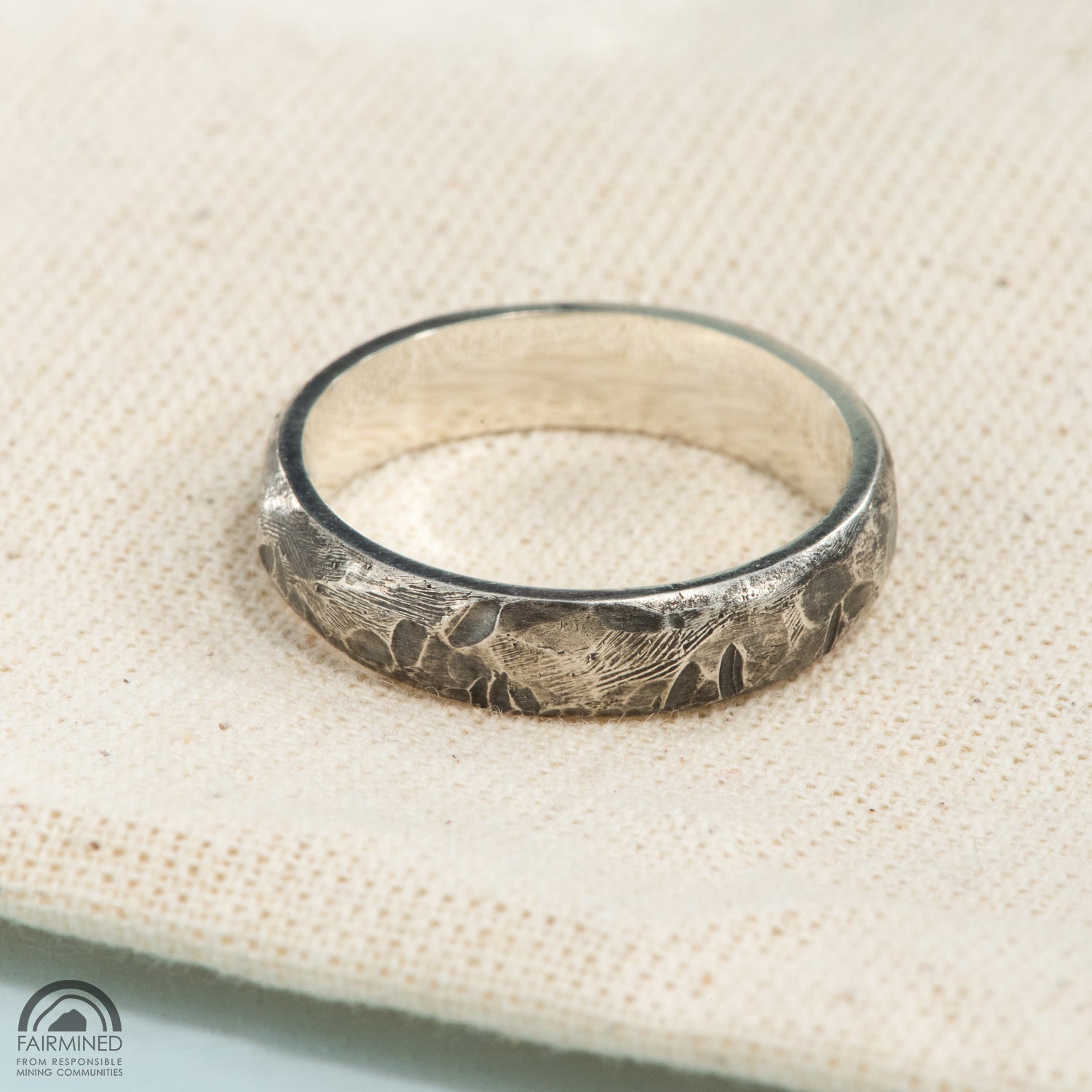 Fossil Ring in Fairmined Silver