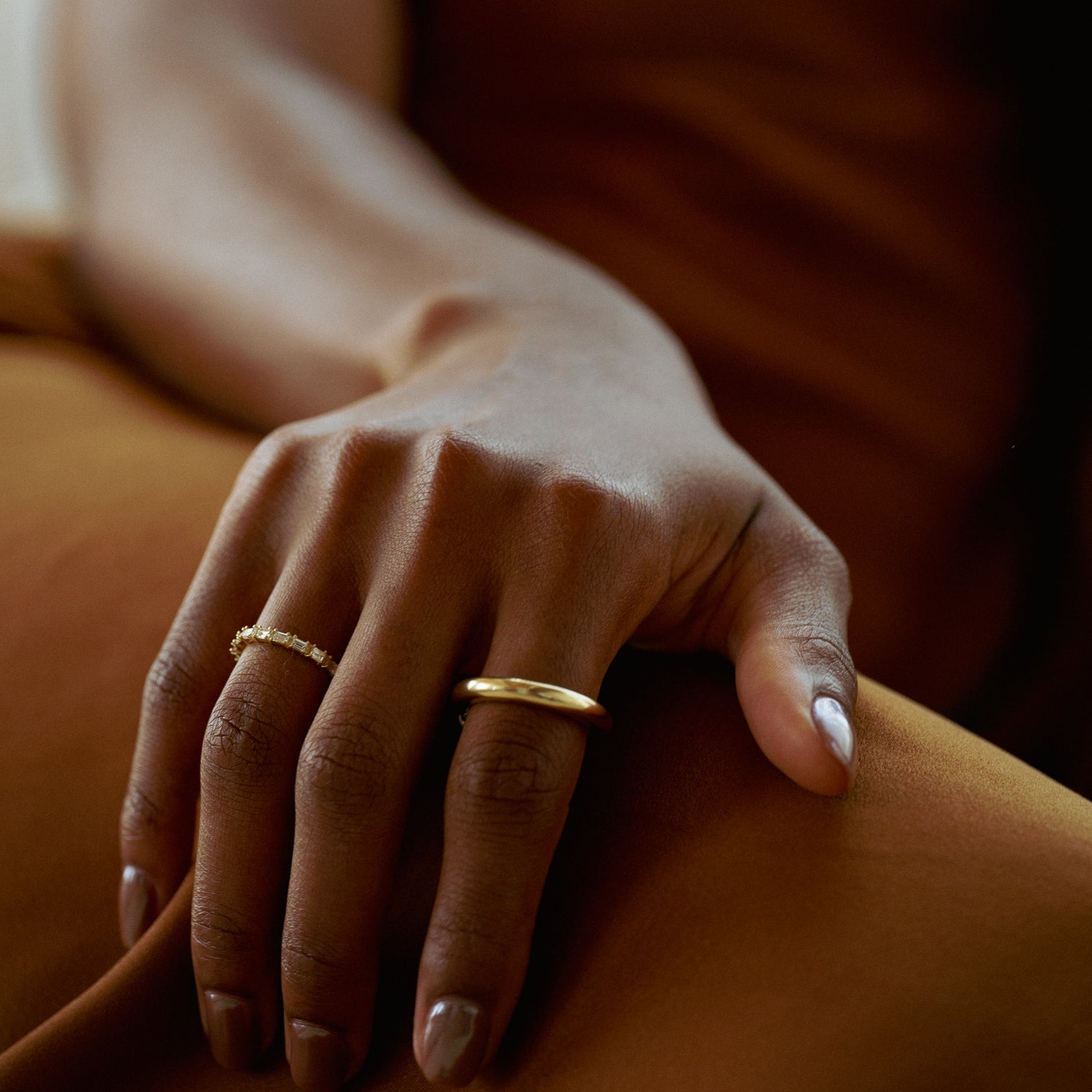 Linear Diamond Band in Fairmined Yellow Gold with Colourless Baguette Cut Lab Grown Diamond Eternity Ring