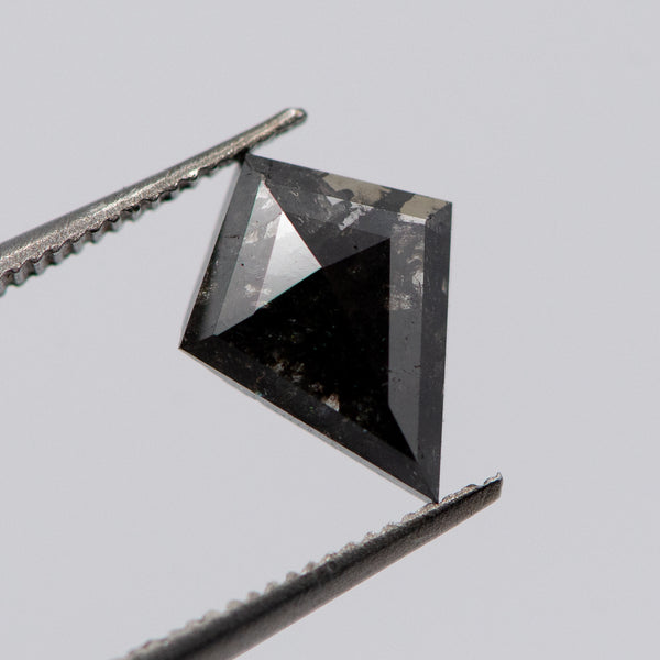 0.87ct Kite Shaped Dark Grey Loose Salt & Pepper Diamond Malleable Jewellers