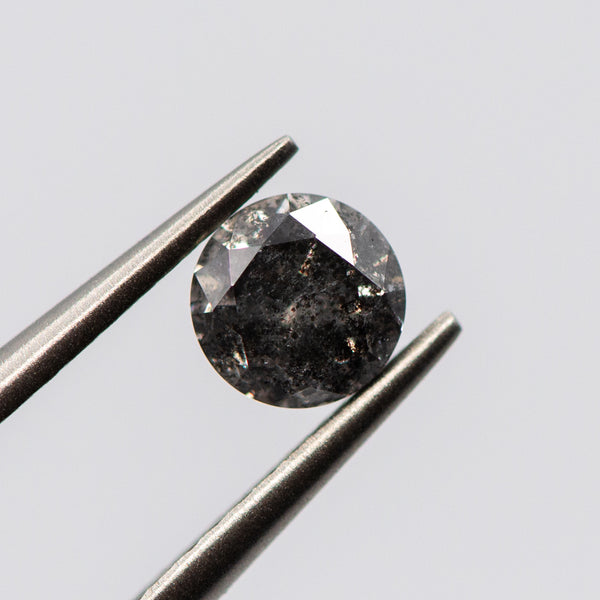 0.50ct Round Shaped Dark Grey Loose Salt & Pepper Diamond Malleable Jewellers