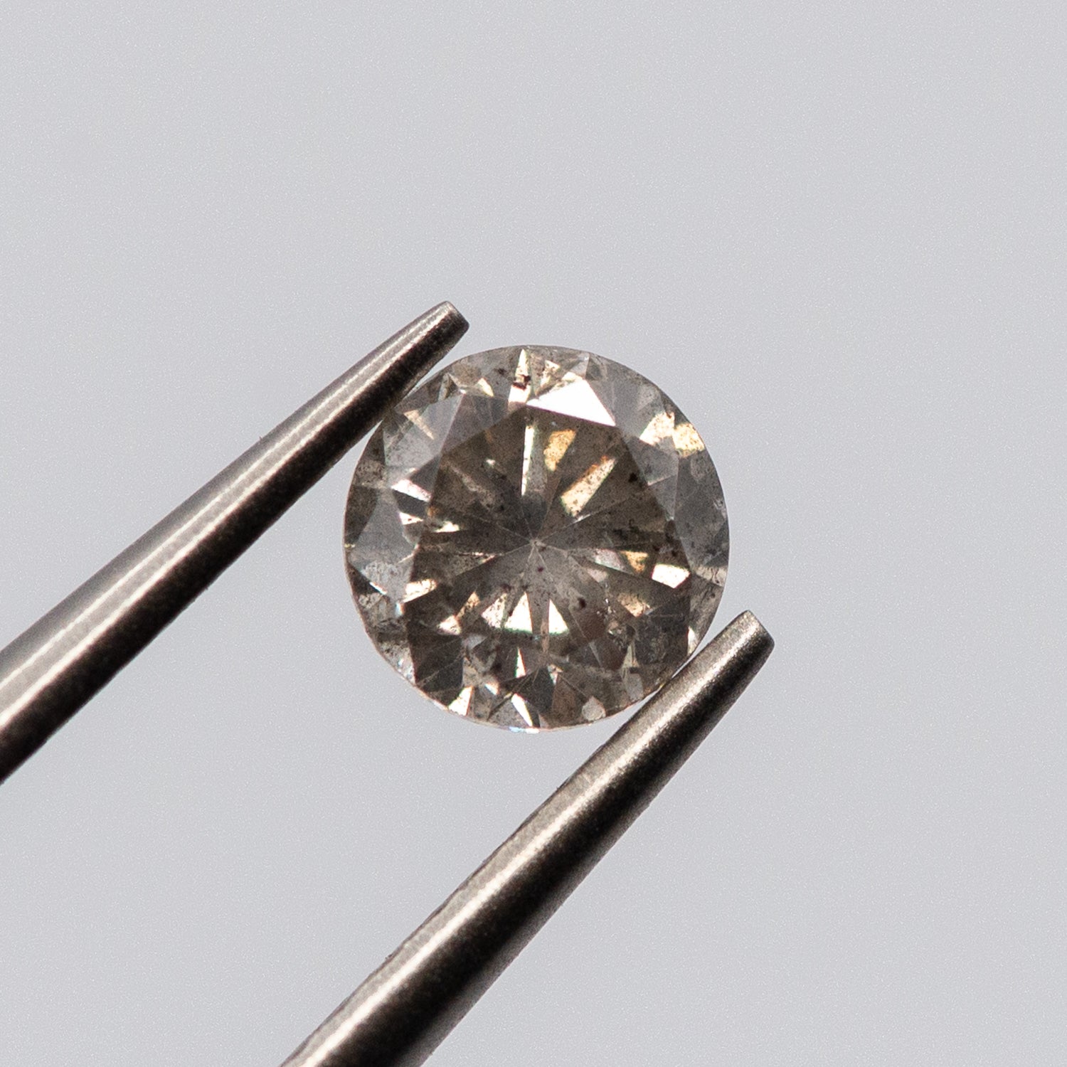 0.50ct Round Shaped Milky Yellowish Brown Loose Salt & Pepper Diamond Malleable Jewellers