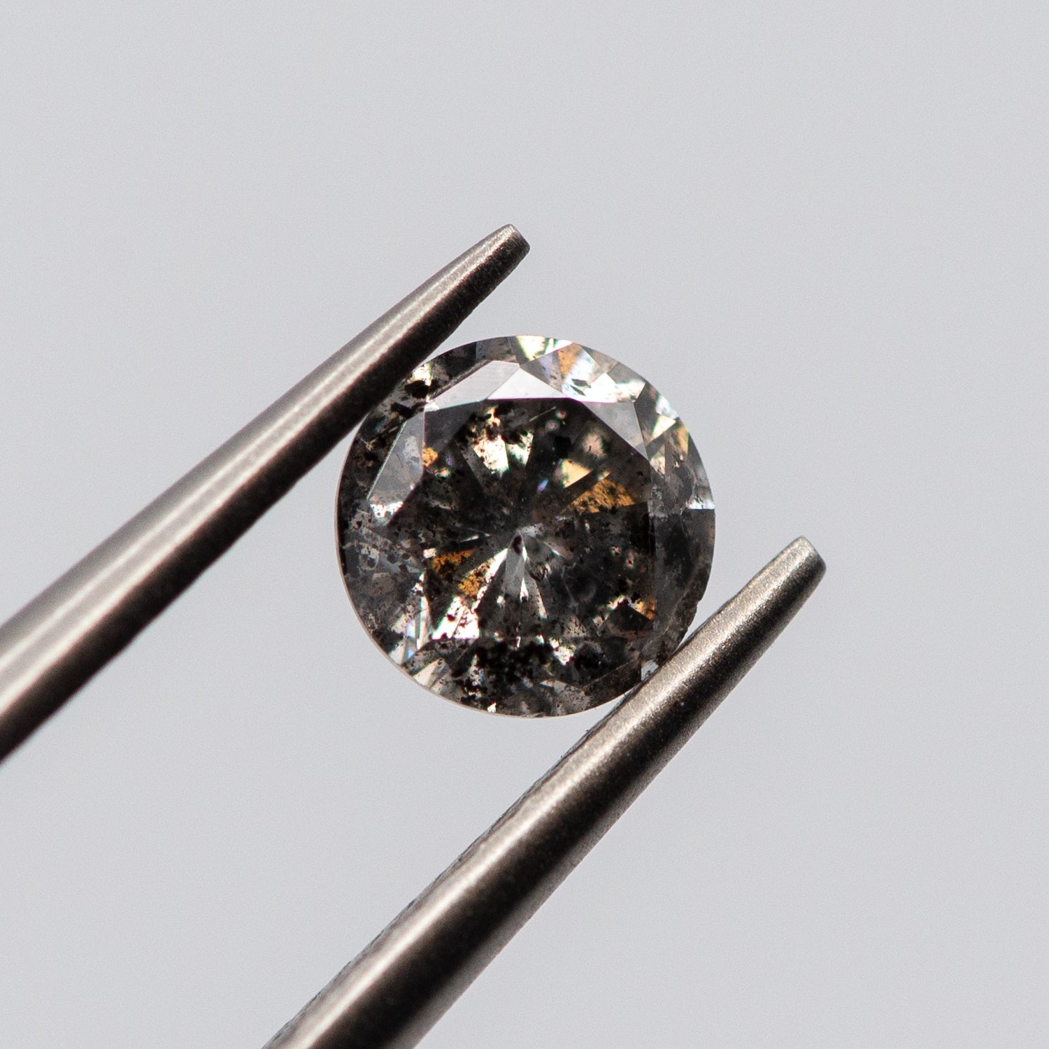 0.50ct Round Shaped Brownish Grey Loose Salt & Pepper Diamond Malleable Jewellers