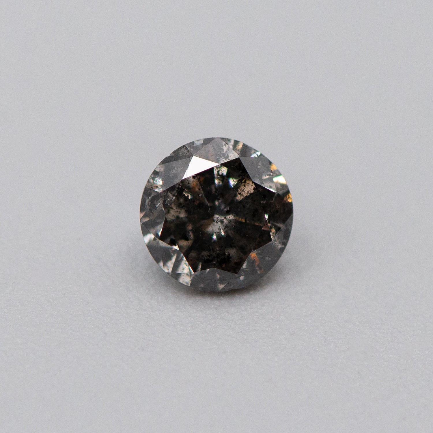 0.50ct Round Shaped Brownish Grey Loose Salt & Pepper Diamond Malleable Jewellers