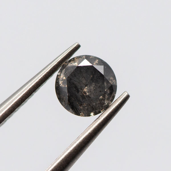 0.52ct Round Shaped Dark Grey Loose Salt & Pepper Diamond Malleable Jewellers