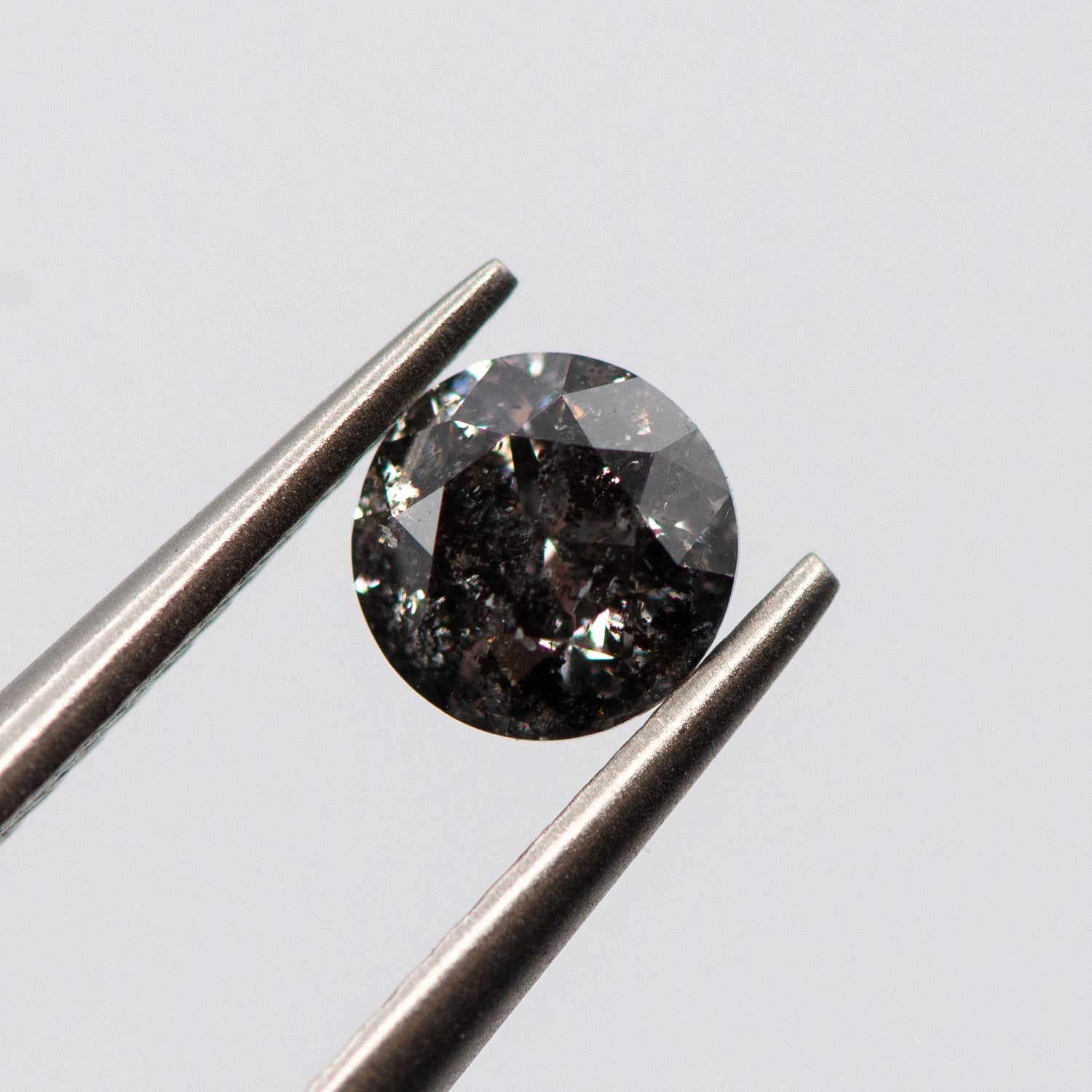 0.50ct Round Shaped Dark Grey Loose Salt & Pepper Diamond Malleable Jewellers