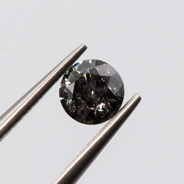 0.50ct Round Shaped Dark Grey Loose Salt & Pepper Diamond Malleable Jewellers