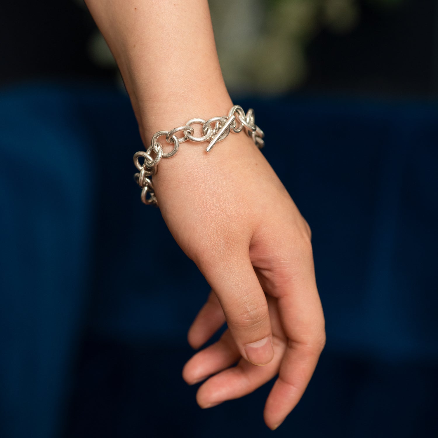 Circular Chain Link Bracelet in Sterling Silver - Malleable Jewellers