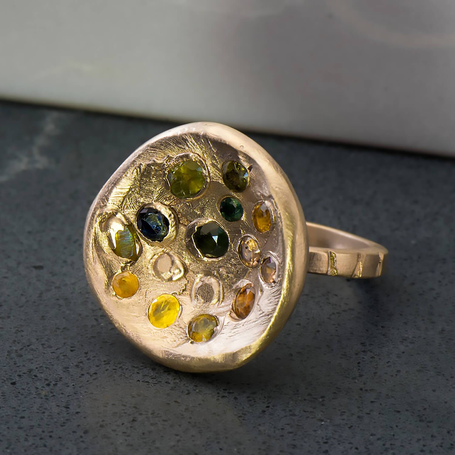 Cocktail Kimberlite Ring in Yellow Gold - Malleable Jewellers