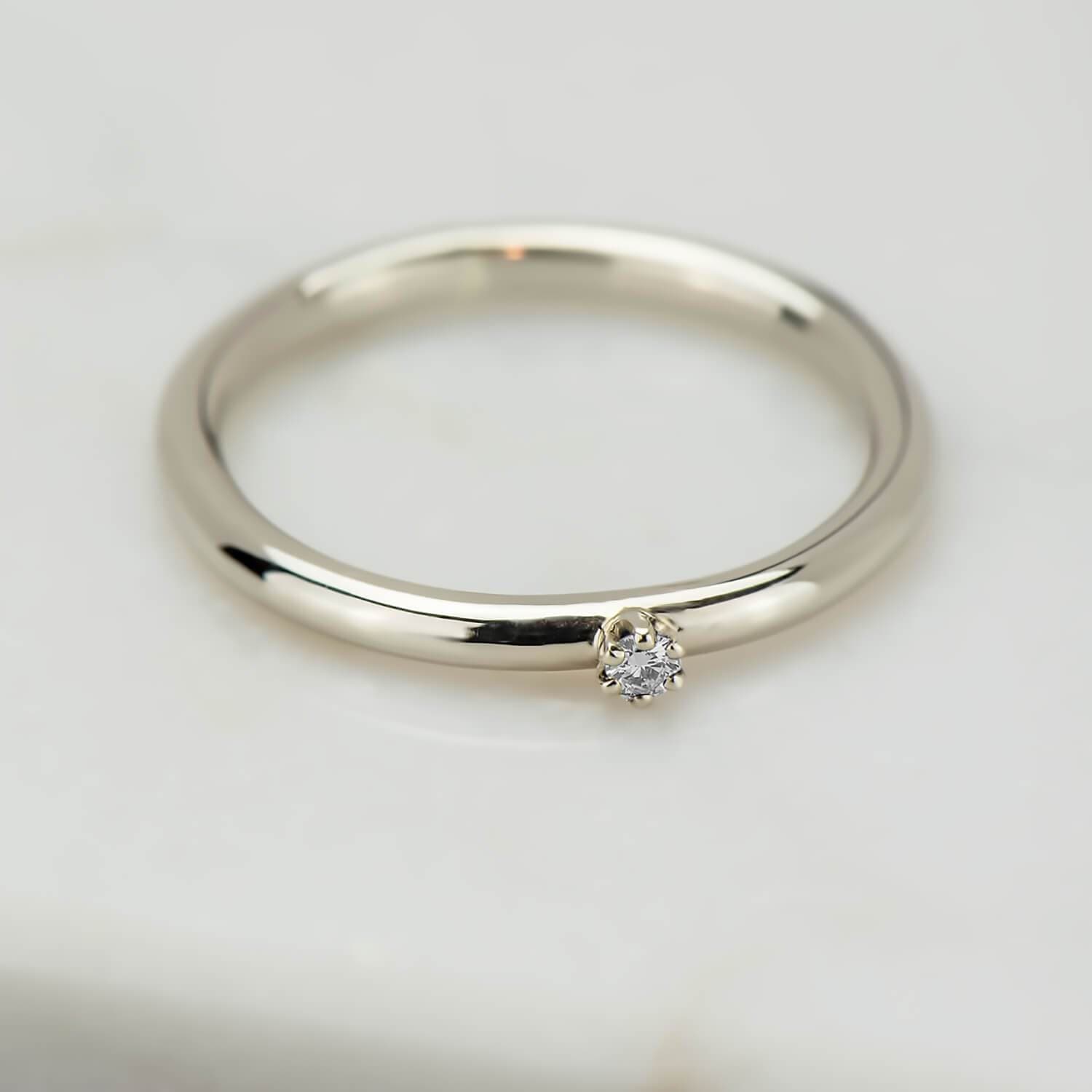 Dainty Diamond Ring in White Gold - Malleable Jewellers