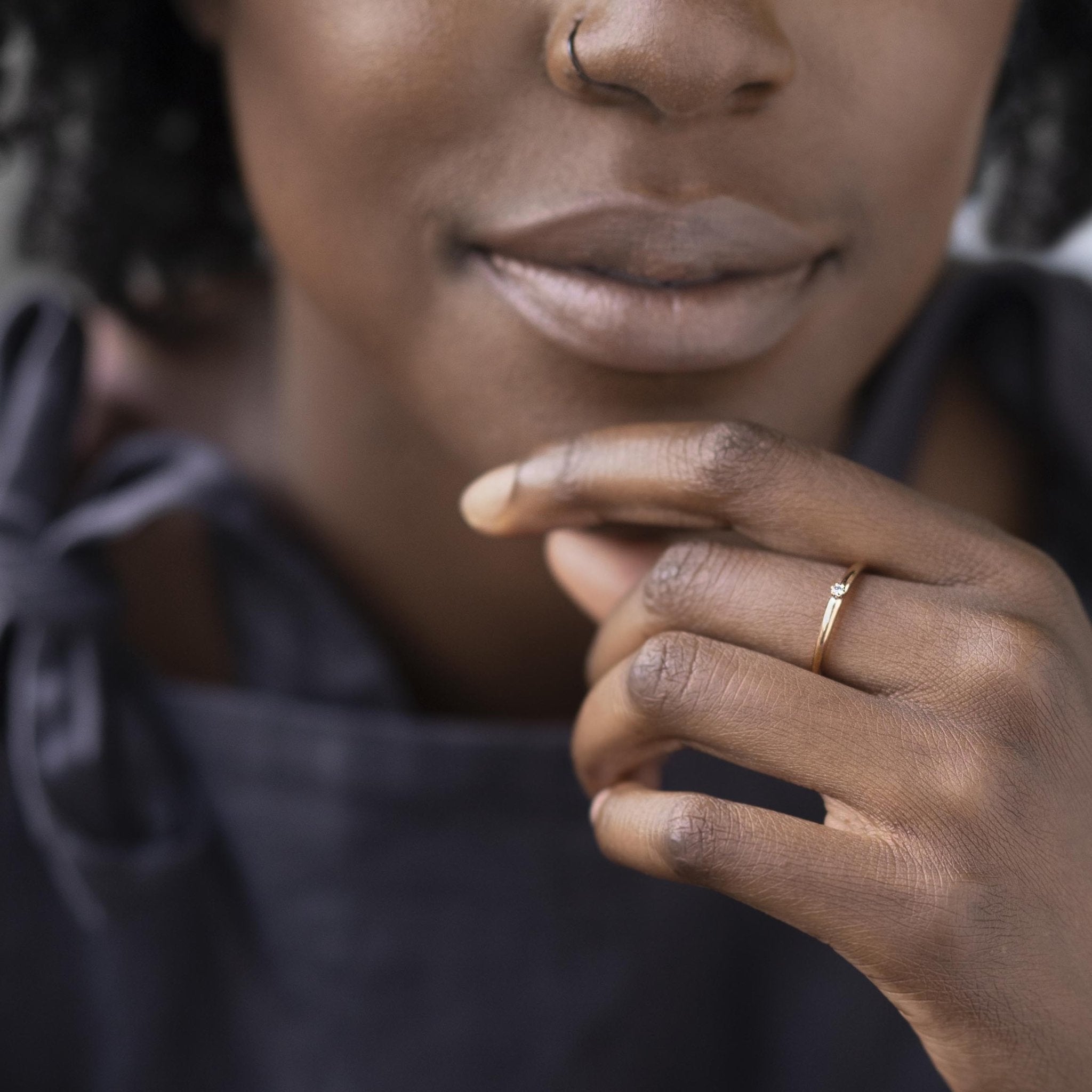 Dainty Diamond Ring in Yellow Gold - Malleable Jewellers