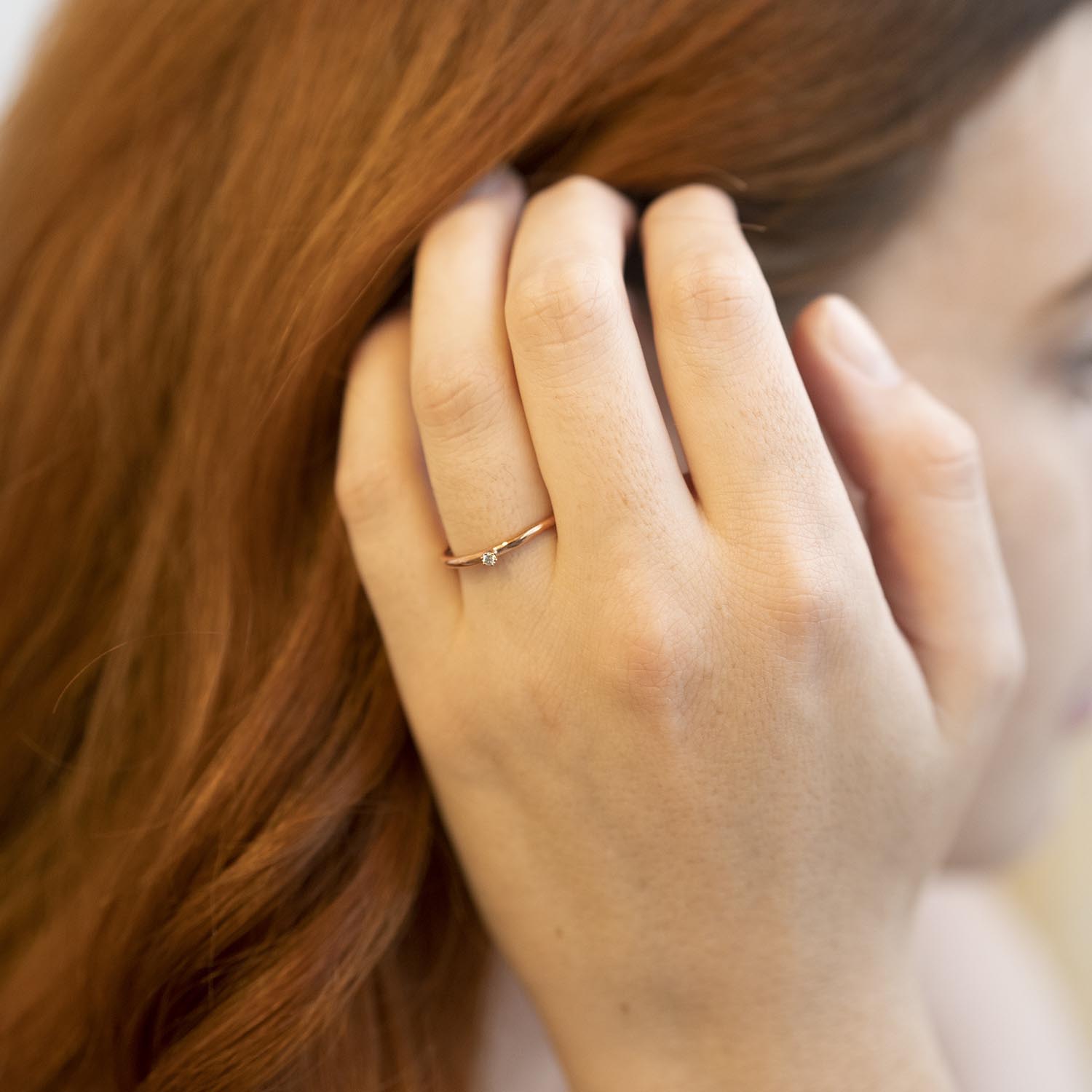 Dainty Diamond Ring in Yellow Gold - Malleable Jewellers