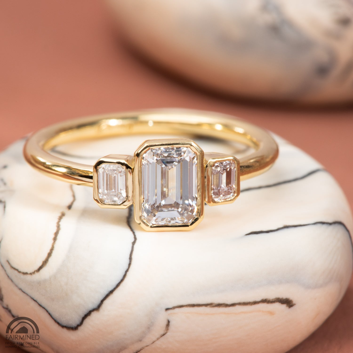 Emerald Cut Trio Ring - Malleable Jewellers