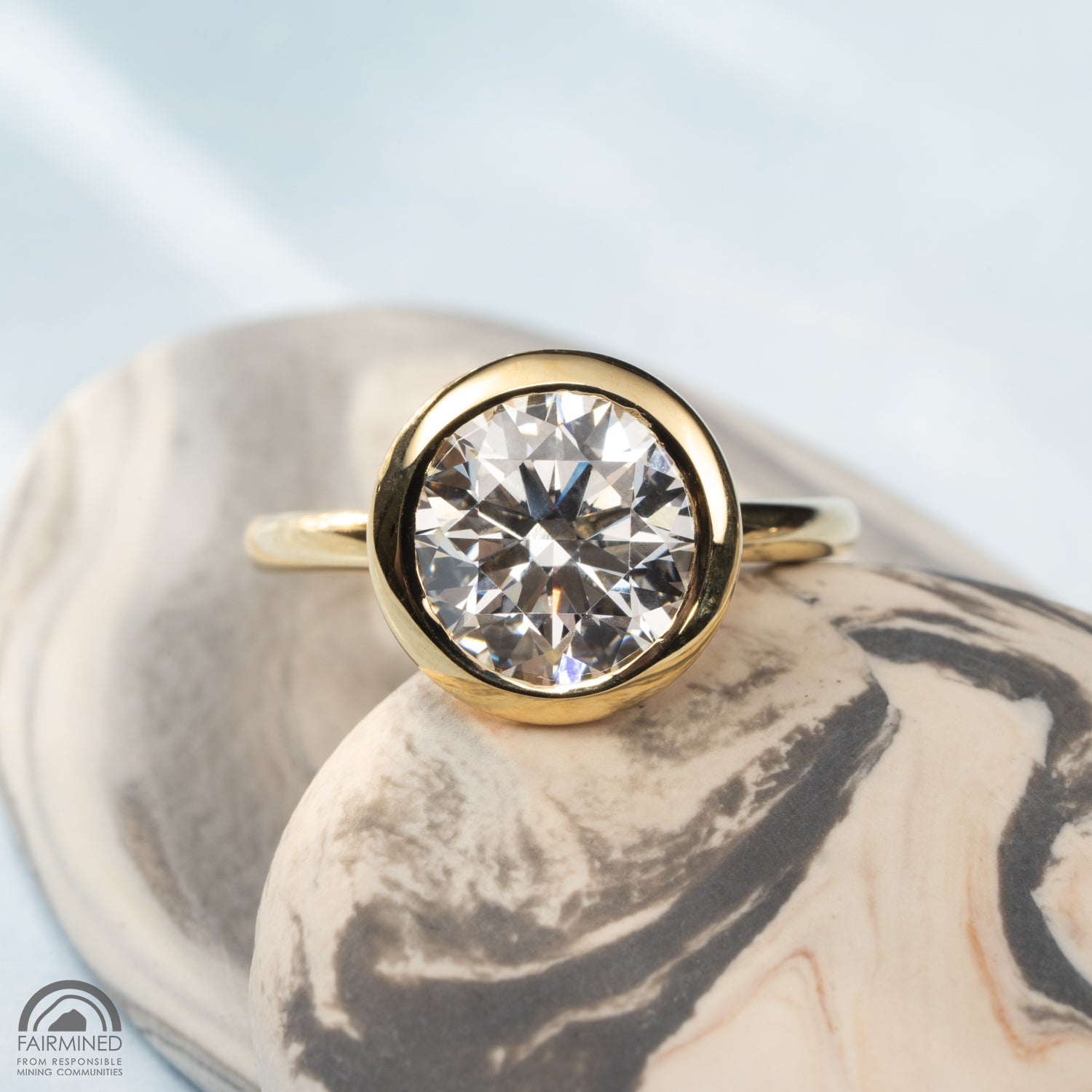 Full Moon Bezel Solitaire - Malleable Jewellers