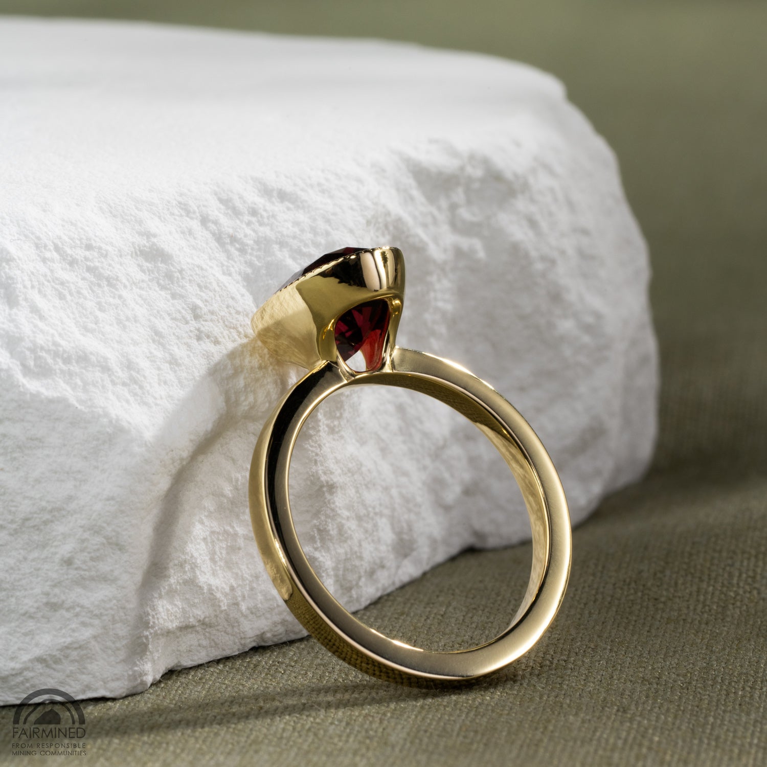 Garnet Milgrain Solitaire - Malleable