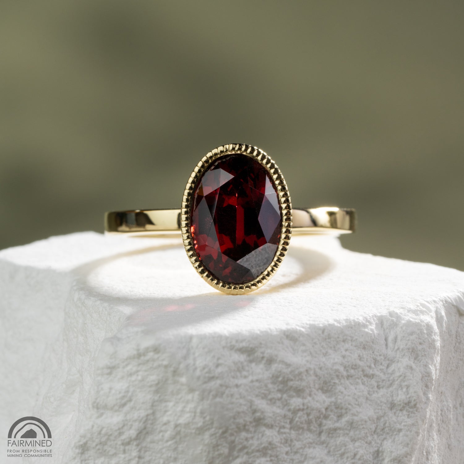 Garnet Milgrain Solitaire - Malleable