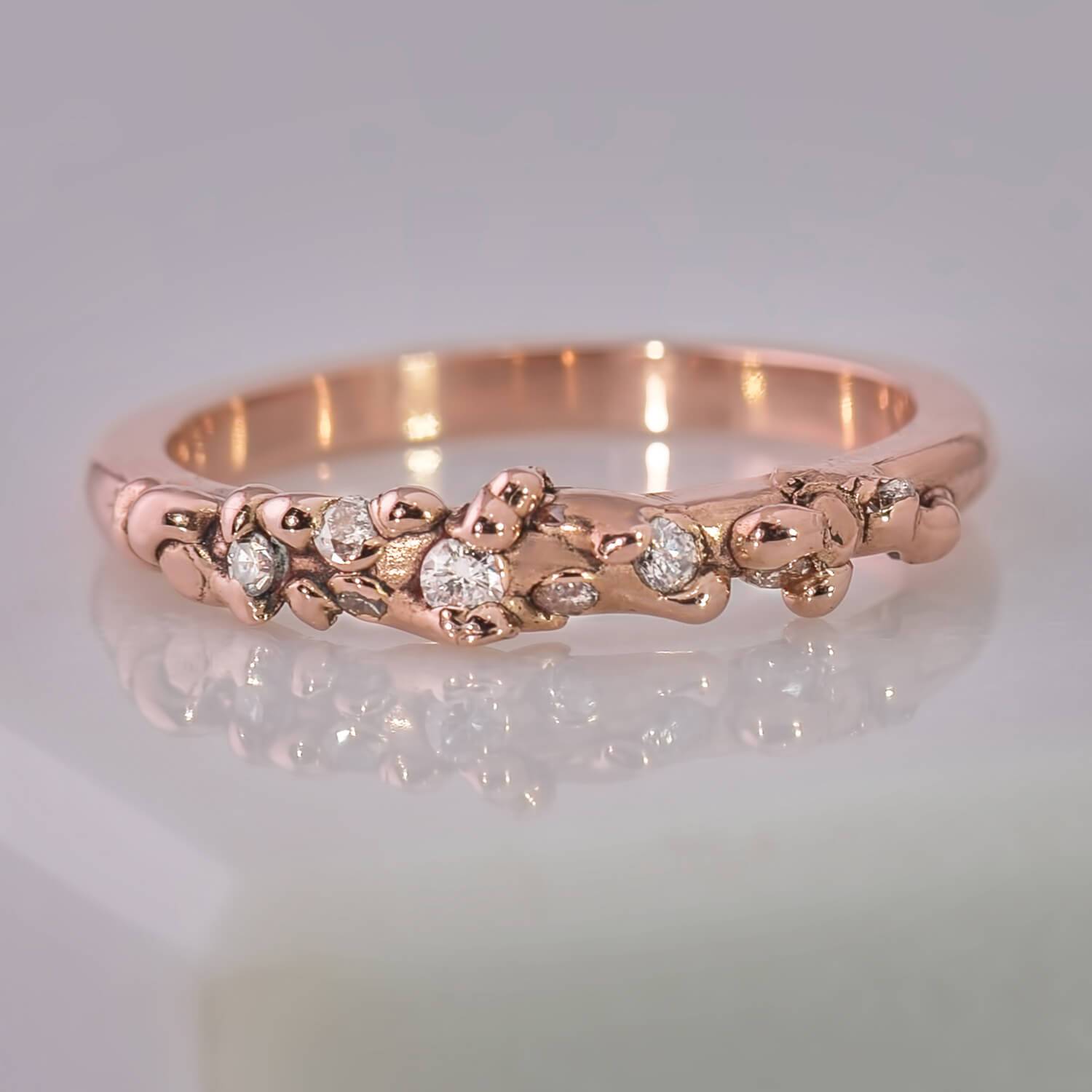 Globular Diamond Kimberlite Ring in Rose Gold - Malleable Jewellers