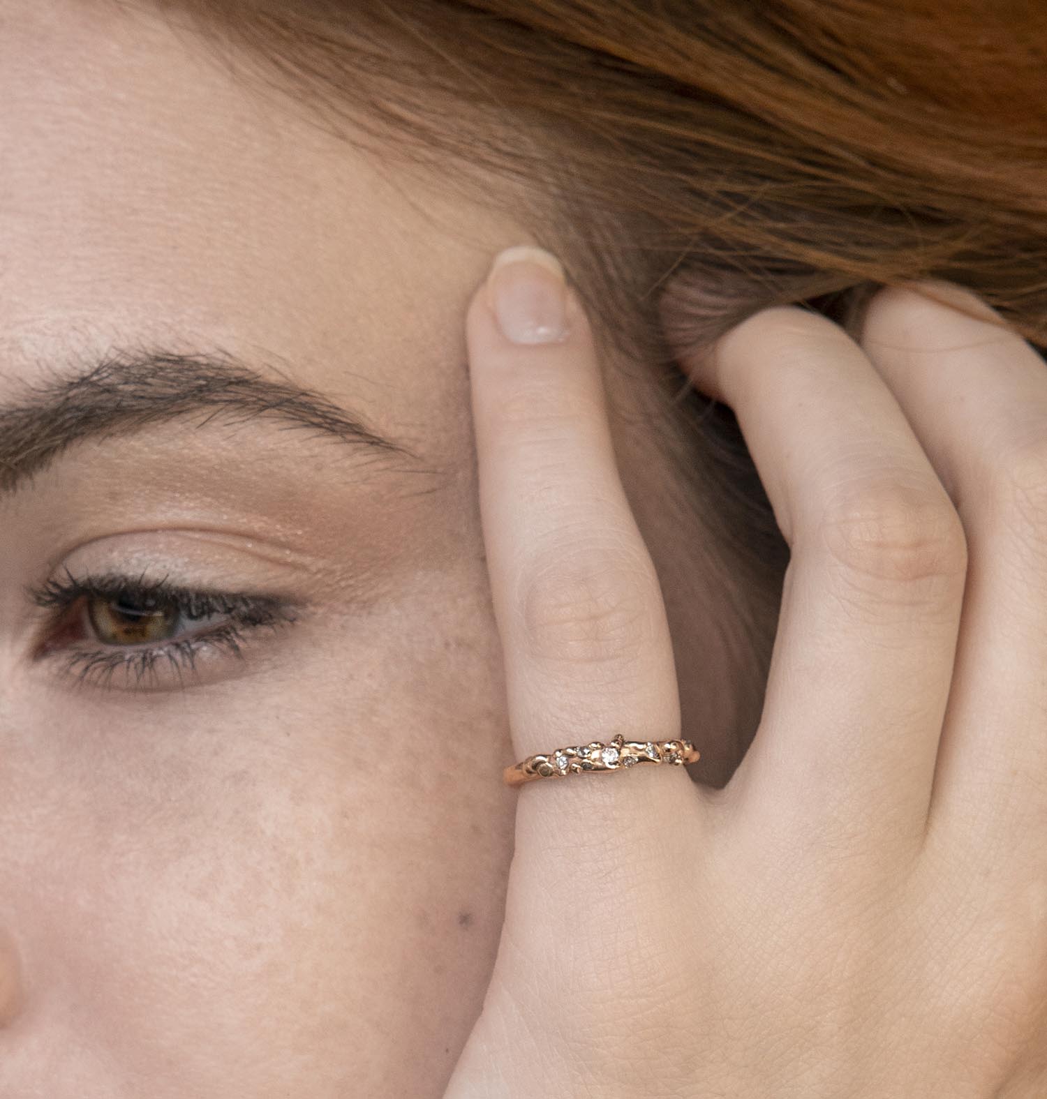 Globular Diamond Kimberlite Ring in Rose Gold - Malleable Jewellers