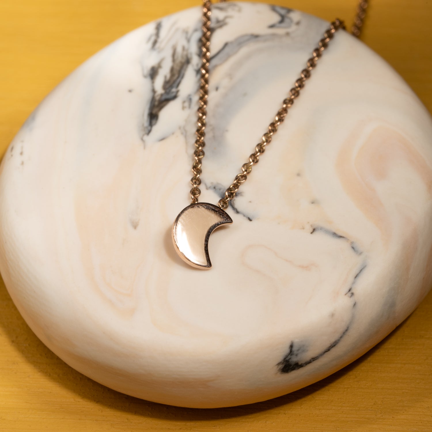 Half Moon Necklace in Rose Gold - Malleable Jewellers