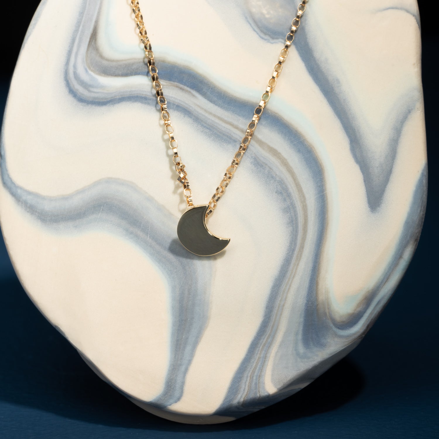 Half Moon Necklace in Yellow Gold - Malleable Jewellers