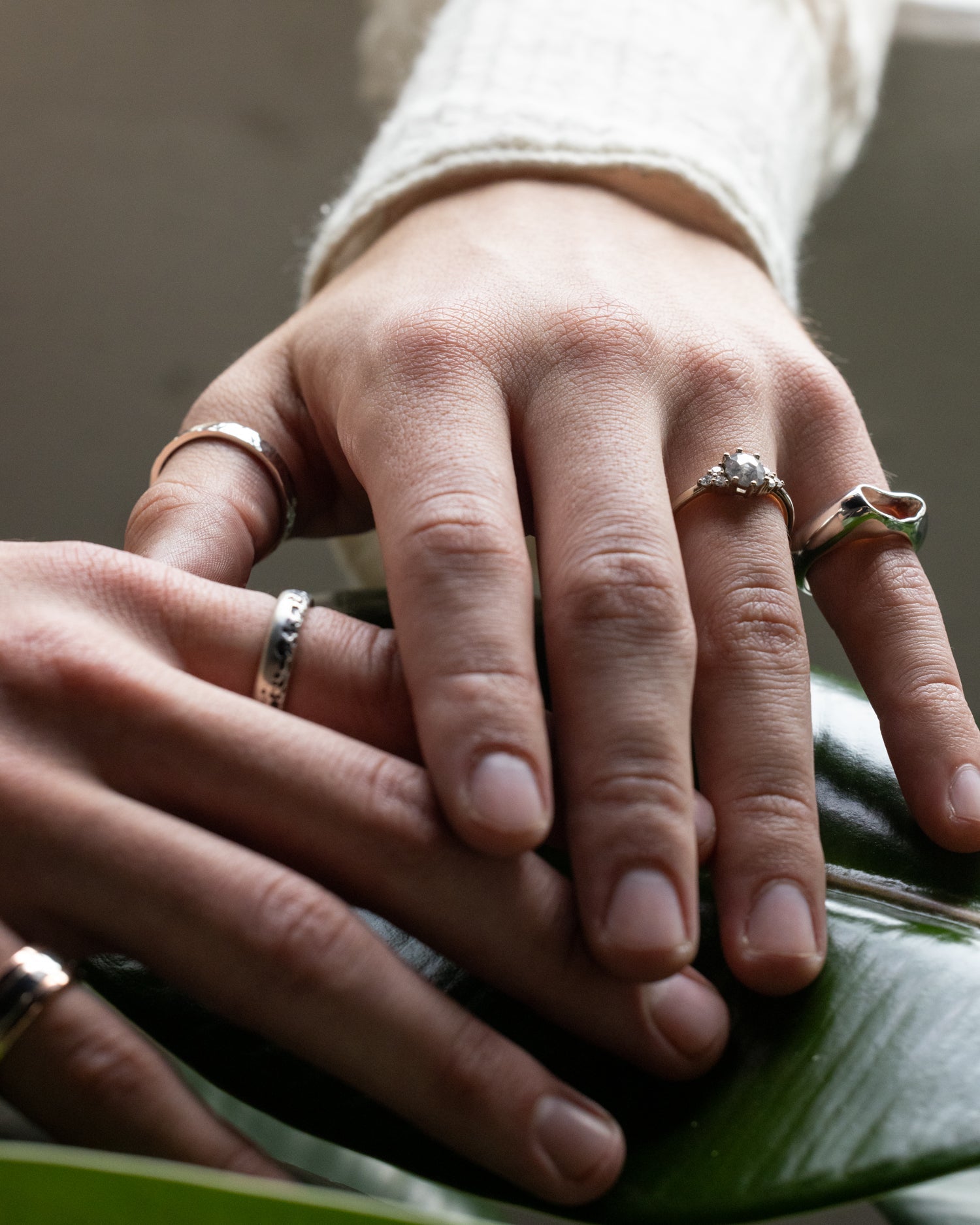 Hammer Finished Band Ring in Rose Gold - Malleable Jewellers