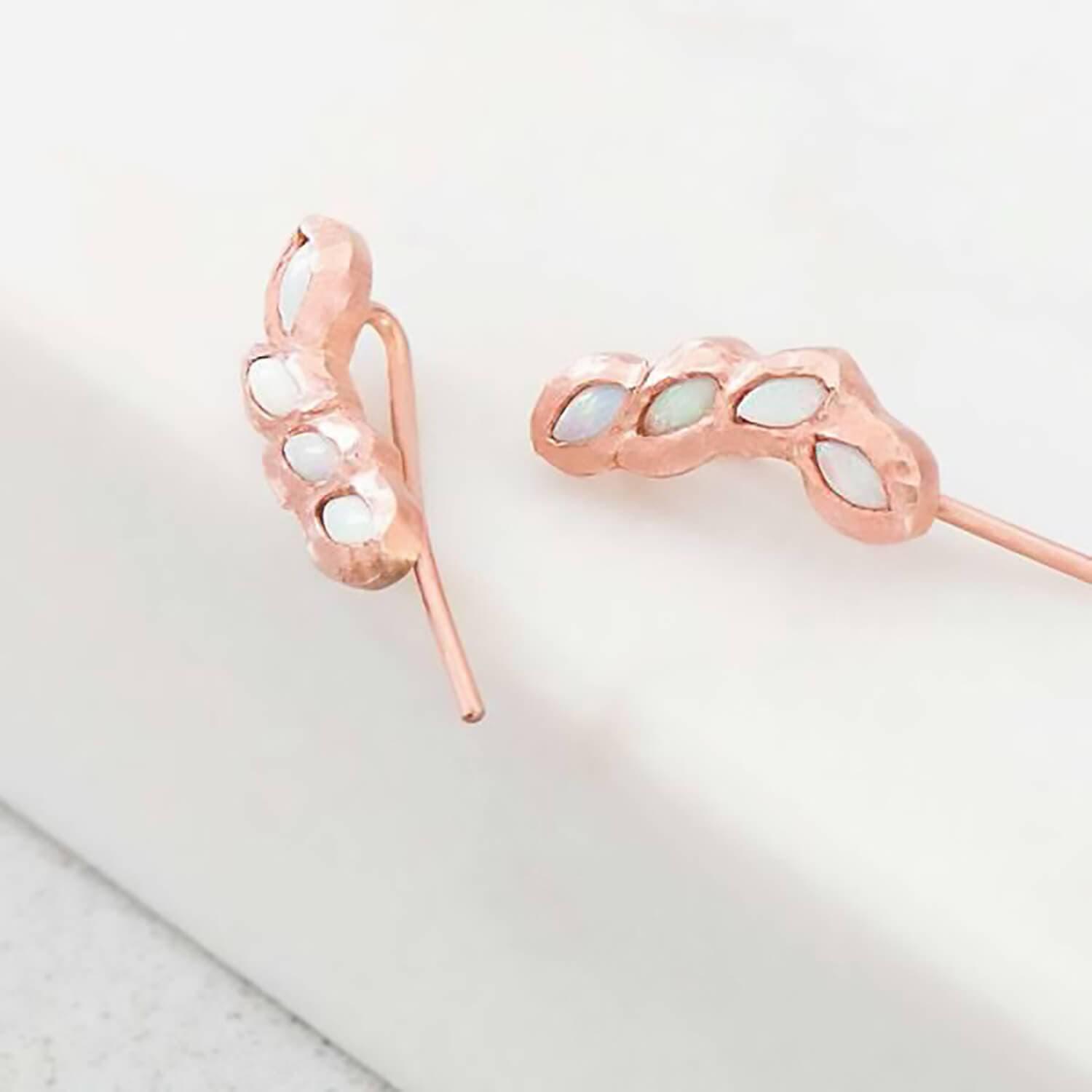 Iridescent Crawlers in Rose Gold - Malleable Jewellers