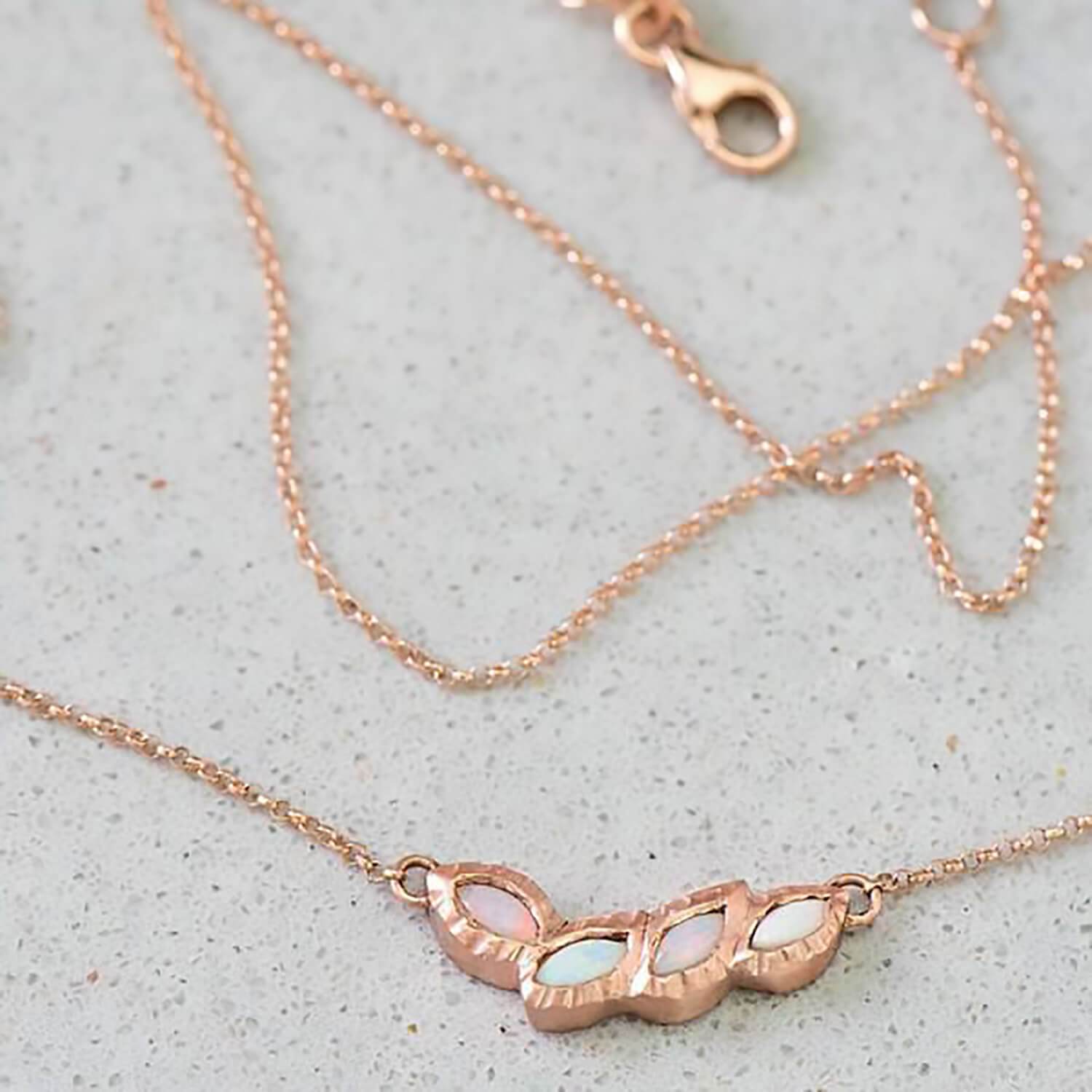 Iridescent Necklace in Rose Gold - Malleable Jewellers