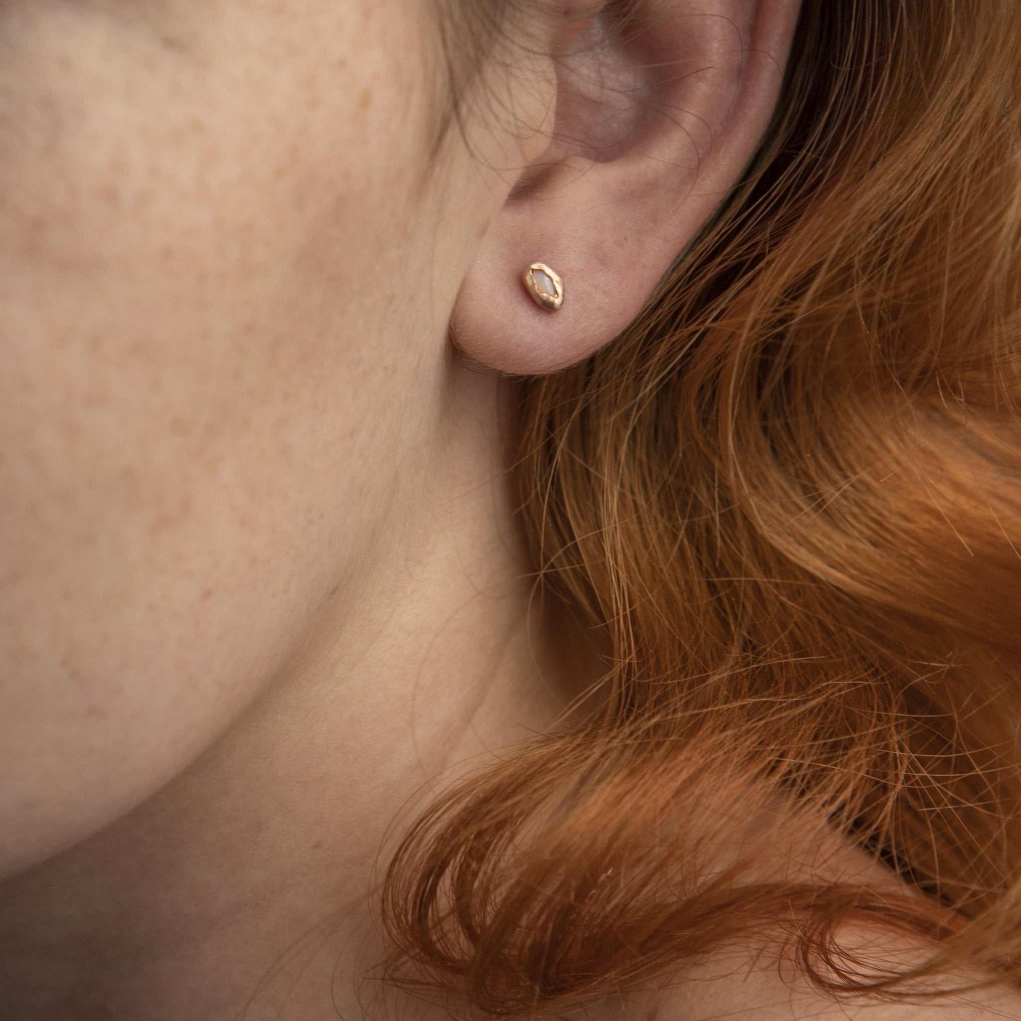 Iridescent Studs in Rose Gold - Malleable Jewellers