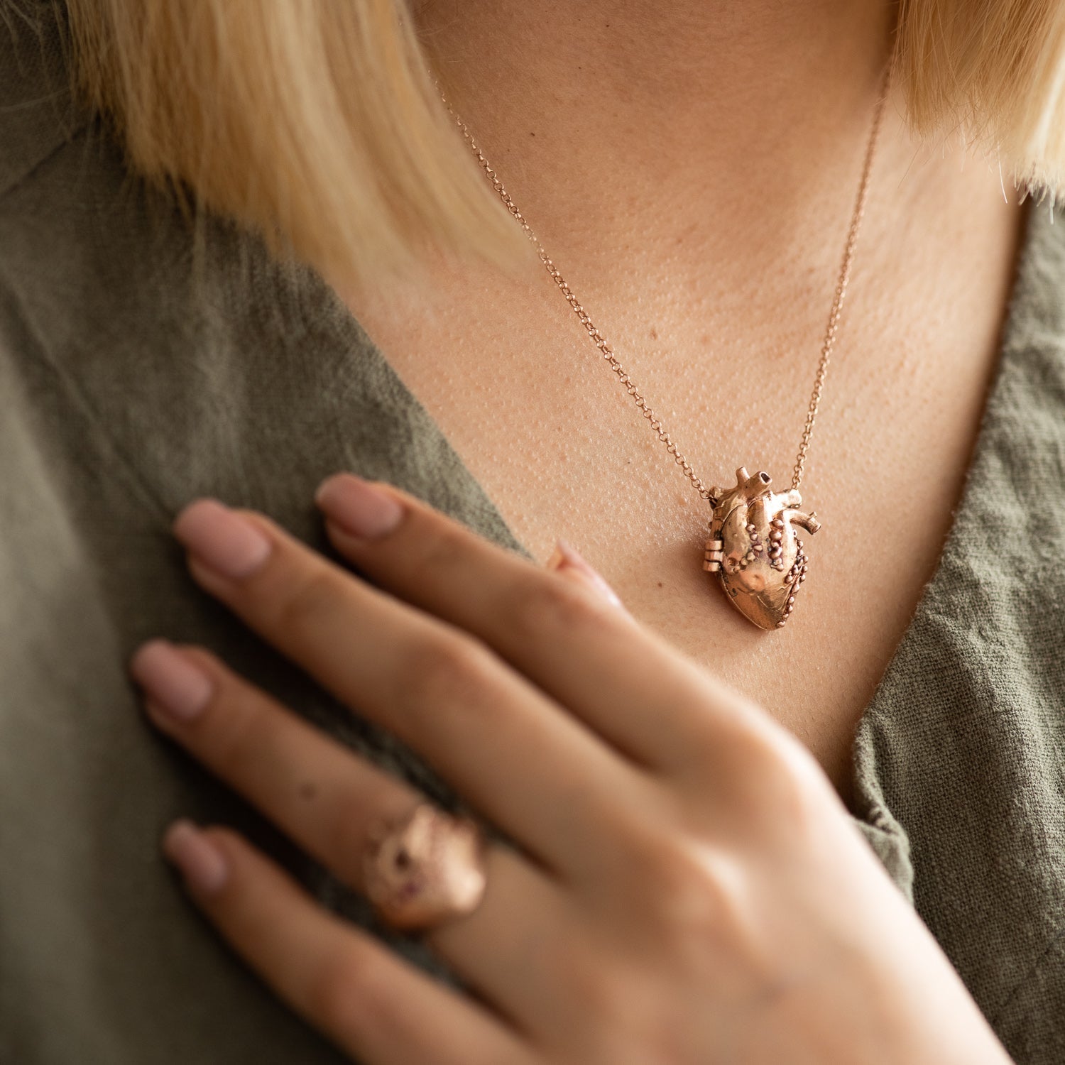 Kimberlite Heart Locket in Rose Gold - Malleable Jewellers