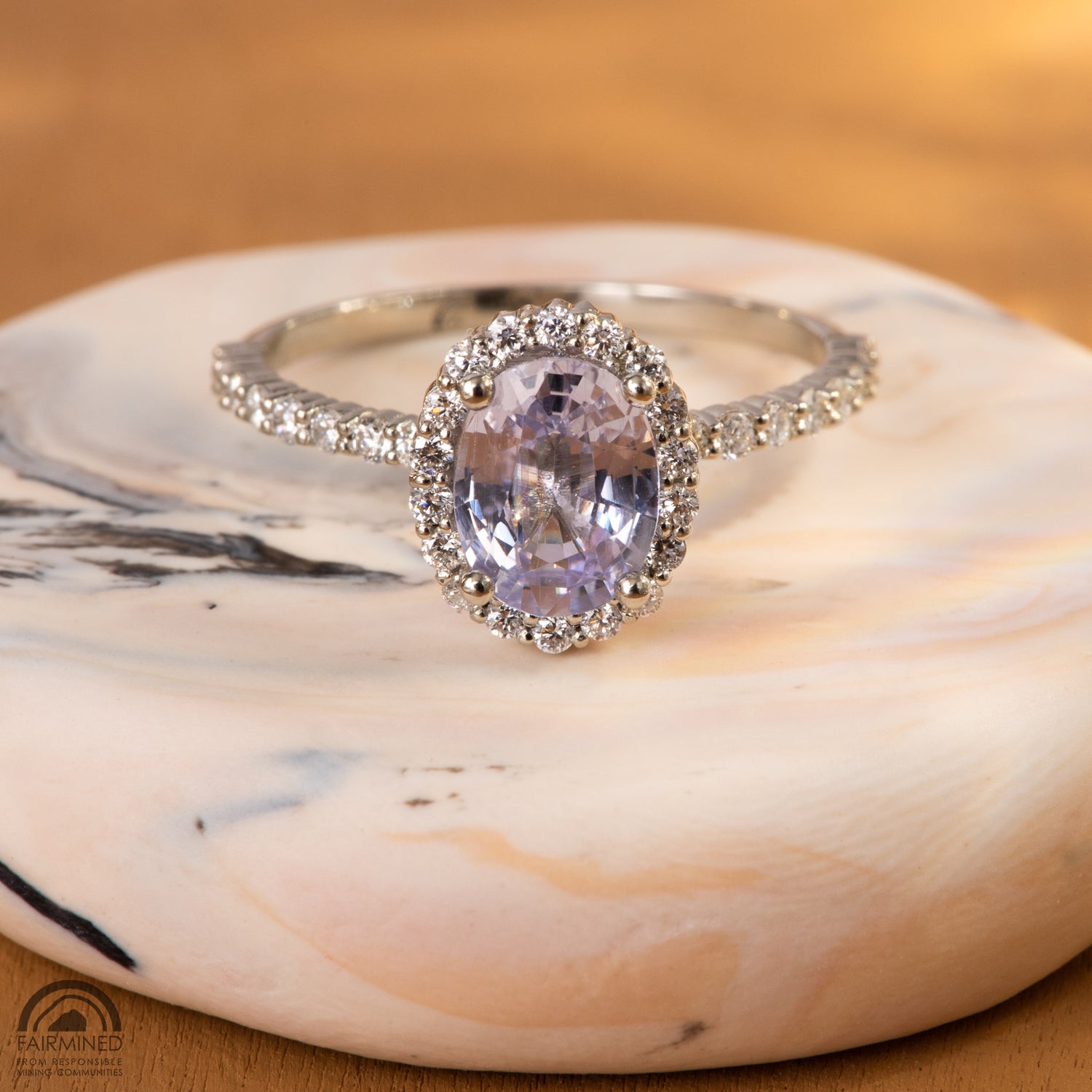 Lavender Halo Ring - Malleable Jewellers